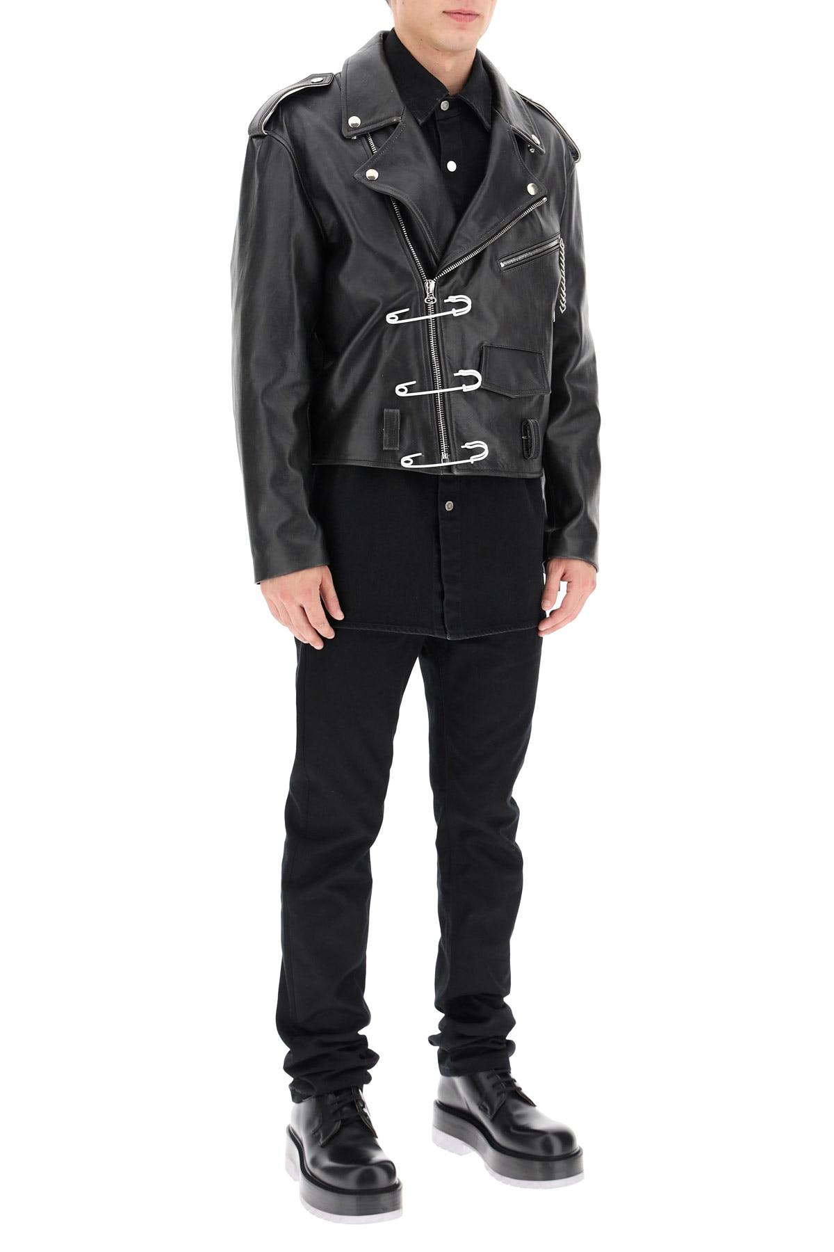 Raf Simons Biker Jacket With Safety Pin 