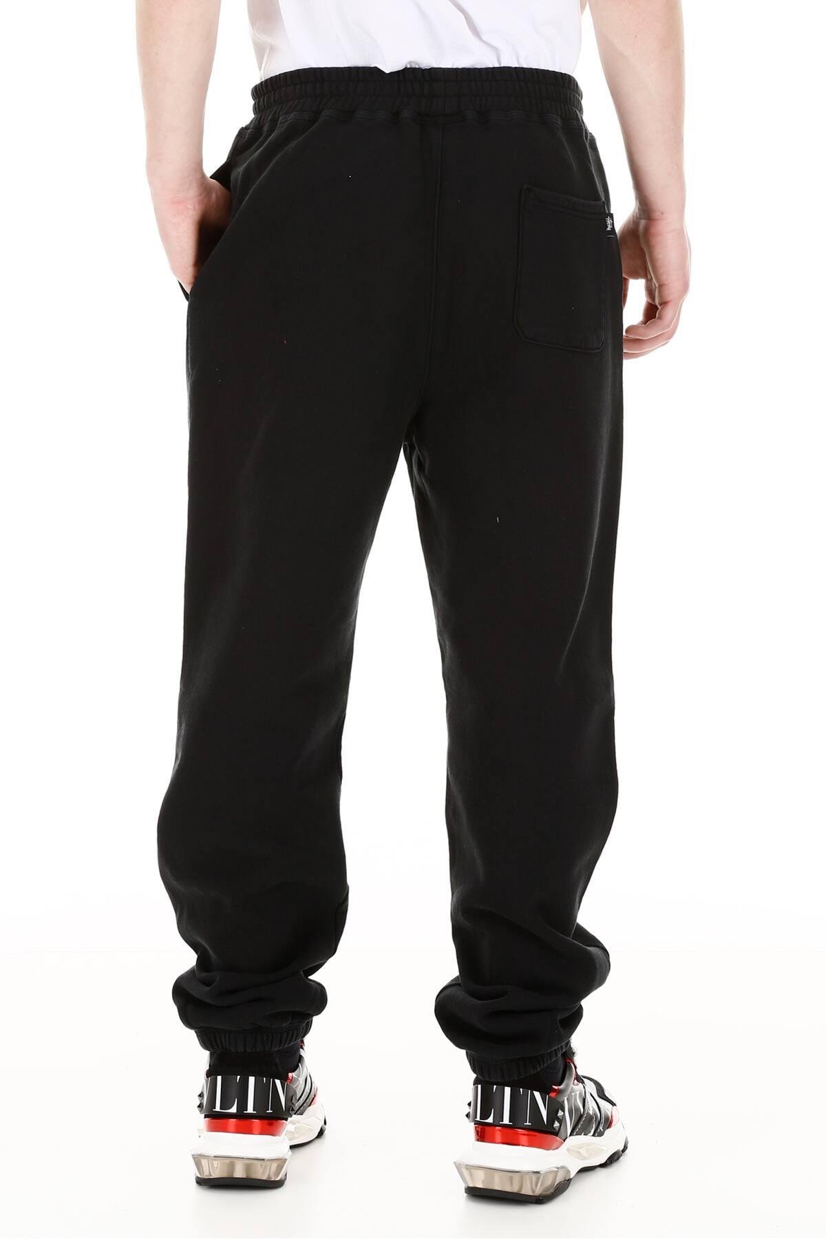 Stussy Cotton Logo Joggers in Black for Men - Lyst