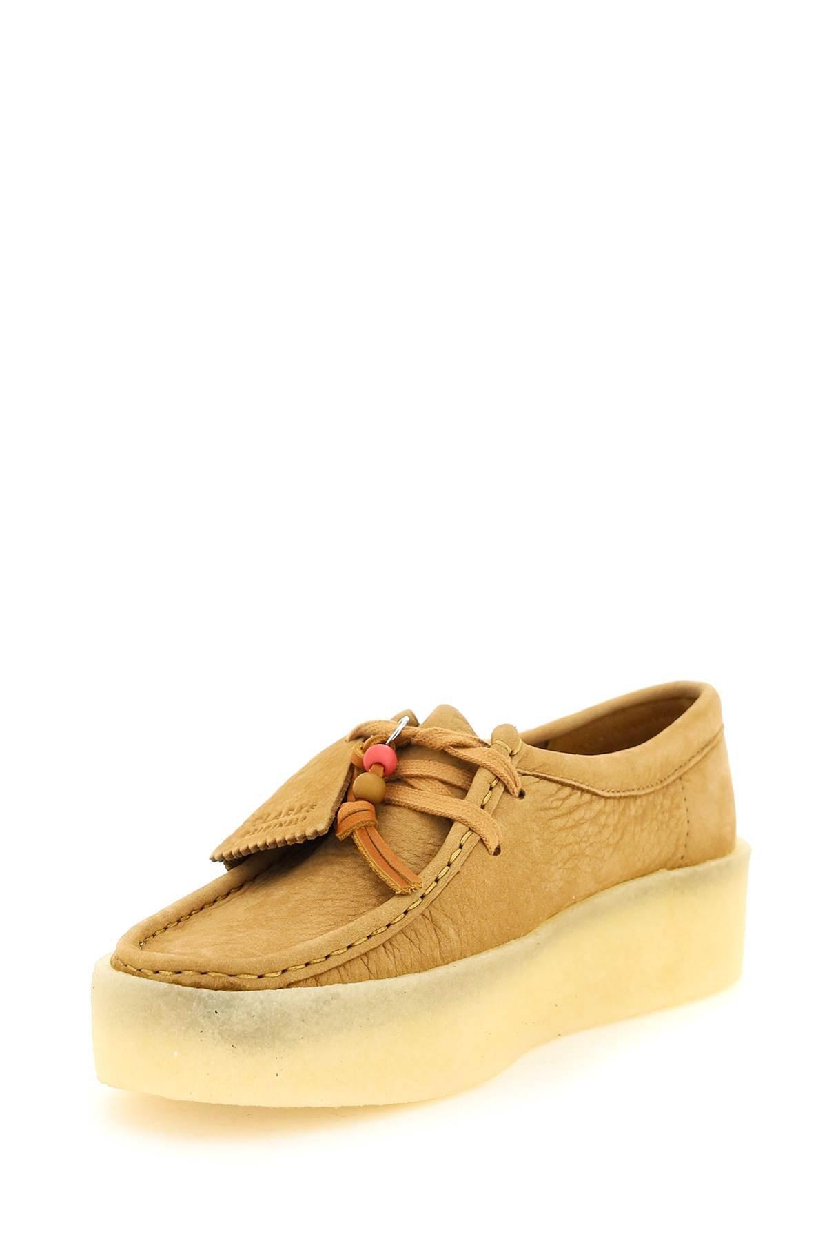 Womens Flats and flat shoes Clarks Flats and flat shoes Natural Clarks Leather Wallabee Cup Lace-up Shoes in Beige 