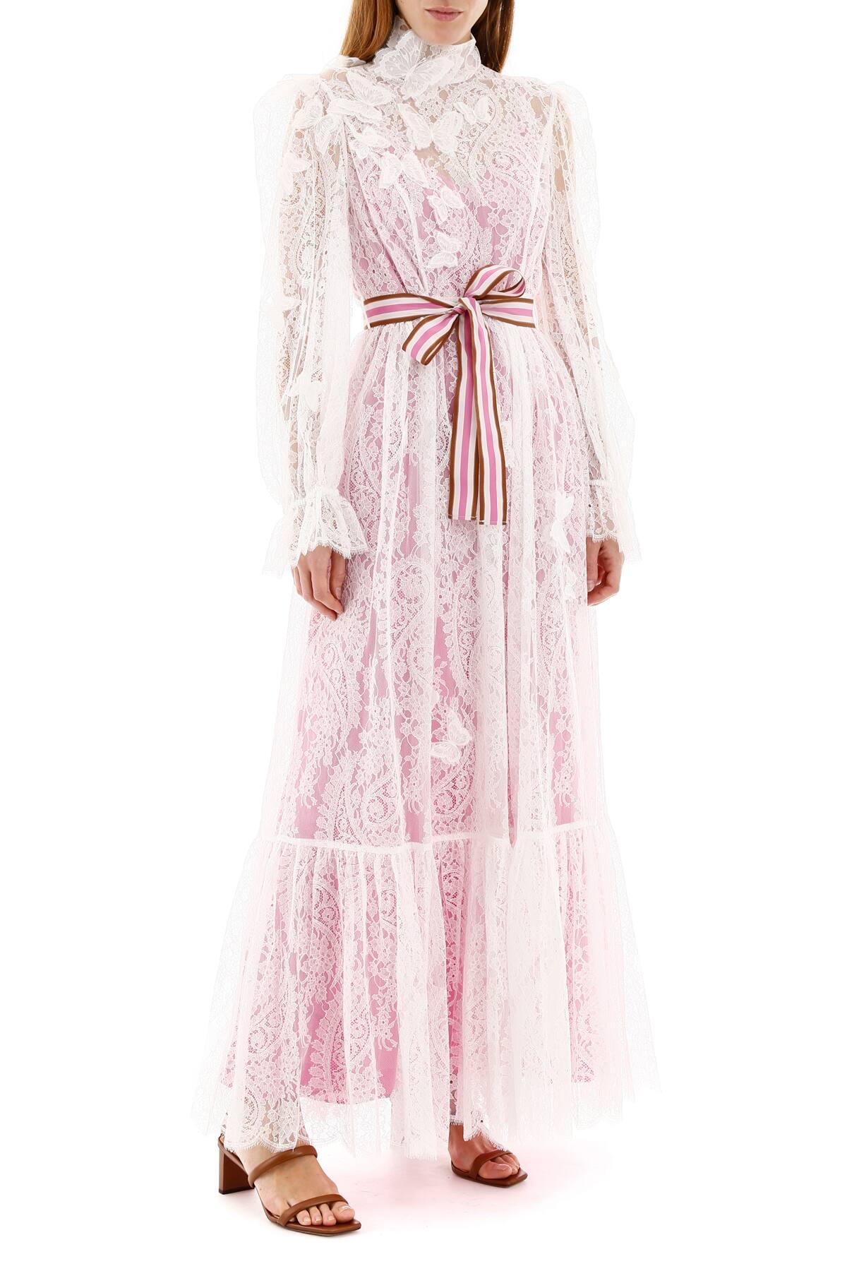 Zimmermann Long Lace Dress in White,Fuchsia (Pink) Save 38 Lyst