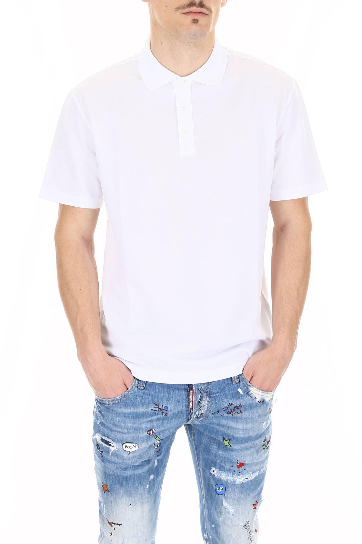 Versace Cotton Via Gesù 12 Polo Shirt in White,Black (White) for Men Lyst