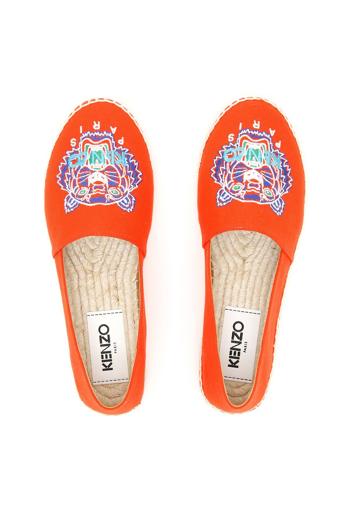Tiger Embroidered Espadrille Flats 