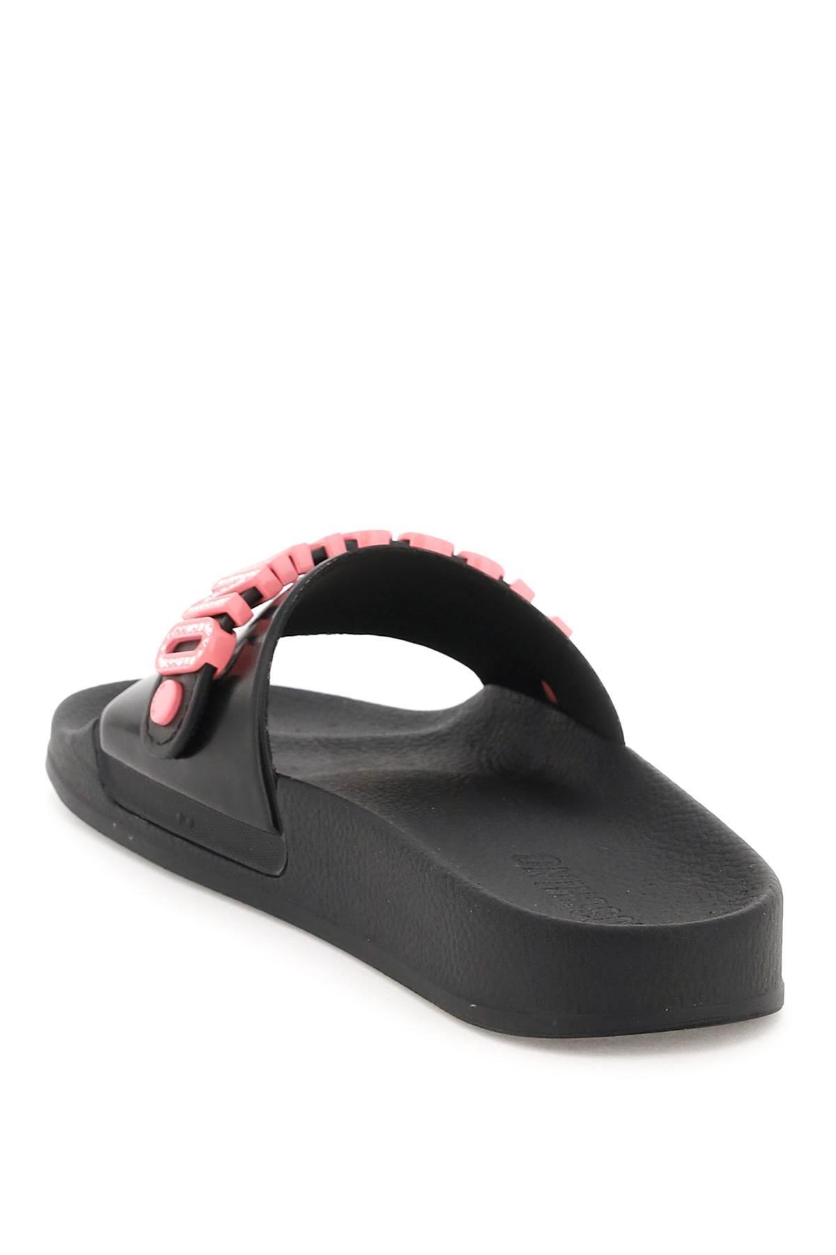 Moschino logo-appliqué slides - Black