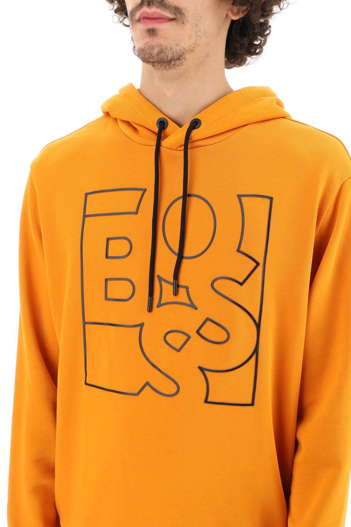 BOSS by HUGO BOSS Shaken Logo Hoodie in Orange | Lyst
