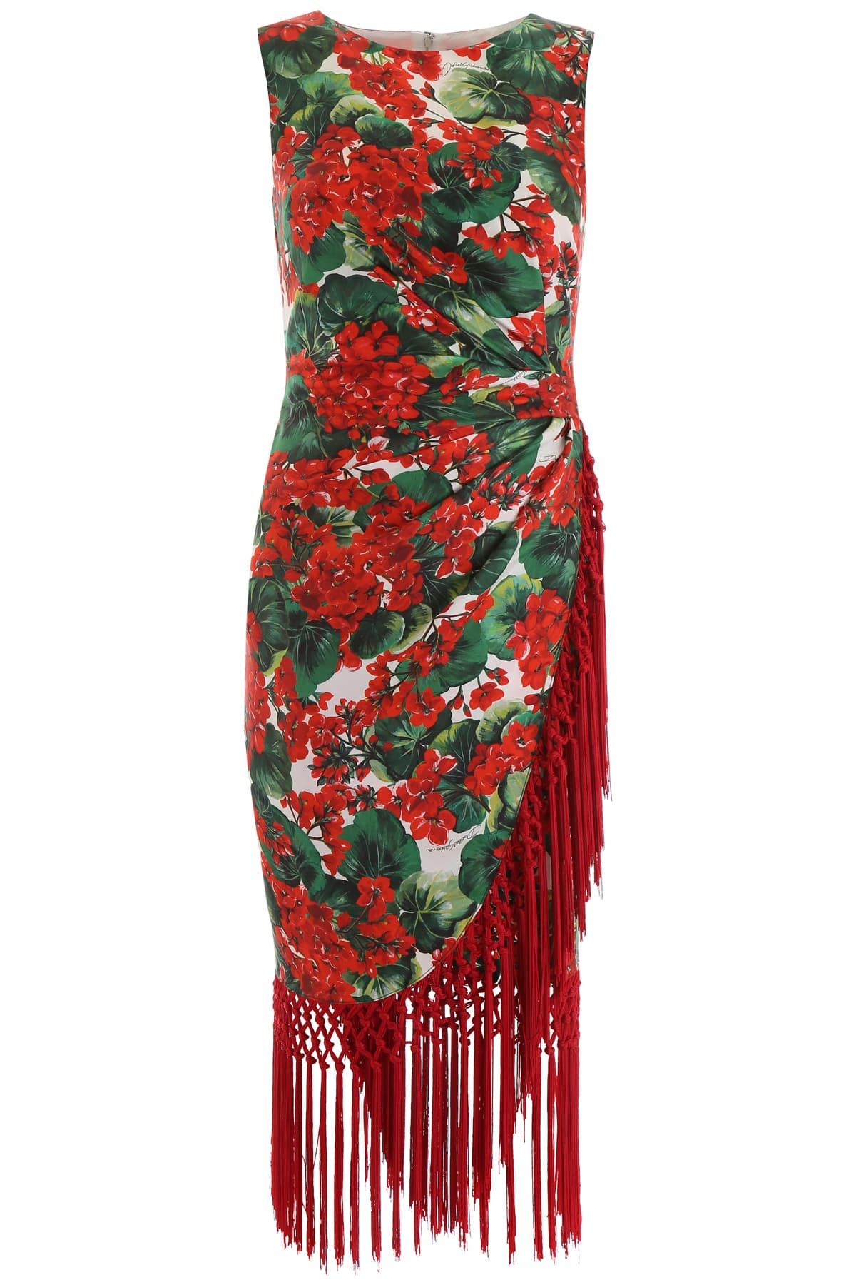 Dolce Gabbana Fringed Dress in Red Lyst Canada
