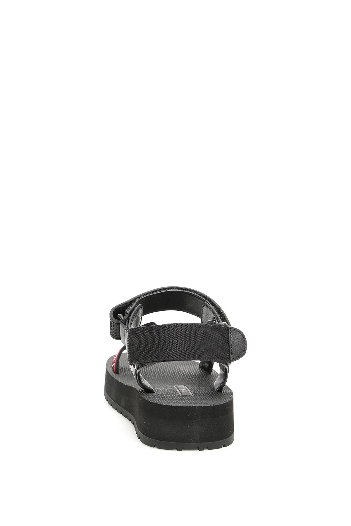 Prada Logo Nomad Sandals in Black | Lyst