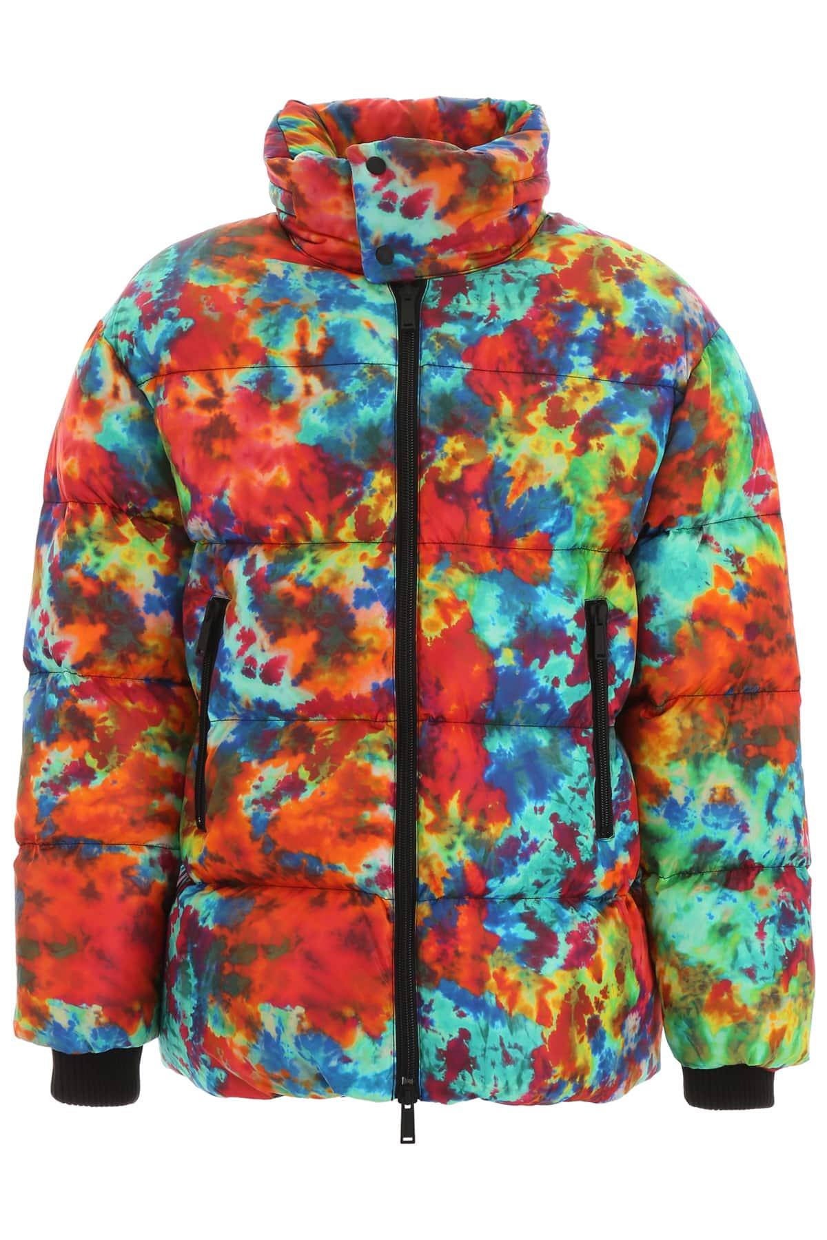 DSquared² Synthetic Tie-dye Puffer Jacket in Red,Yellow,Blue (Blue) for ...