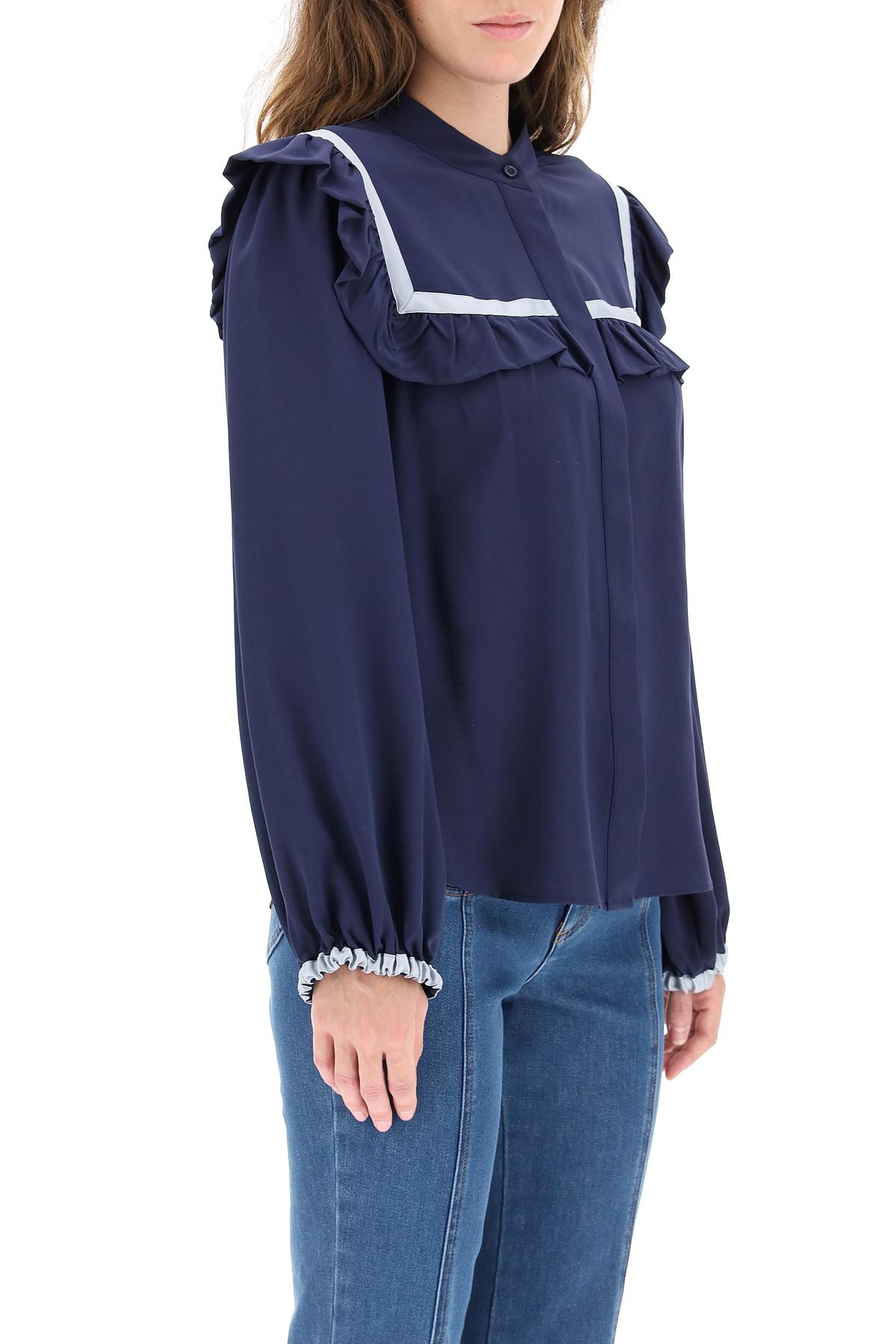 上品 See Shirt Silk Frilly Chloe By ブラウス・シャツ サイズを選択 
