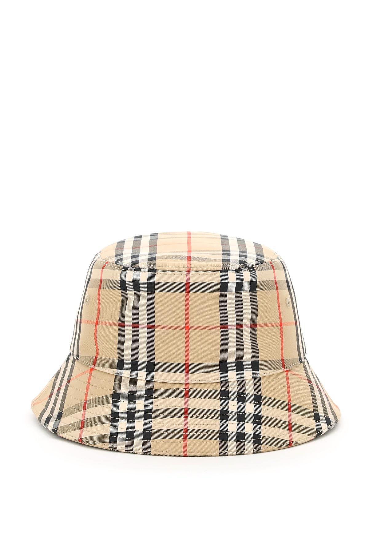 Burberry Tartan Bucket Hat in Natural | Lyst