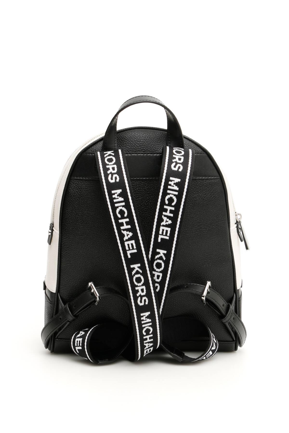 mk backpack black and white