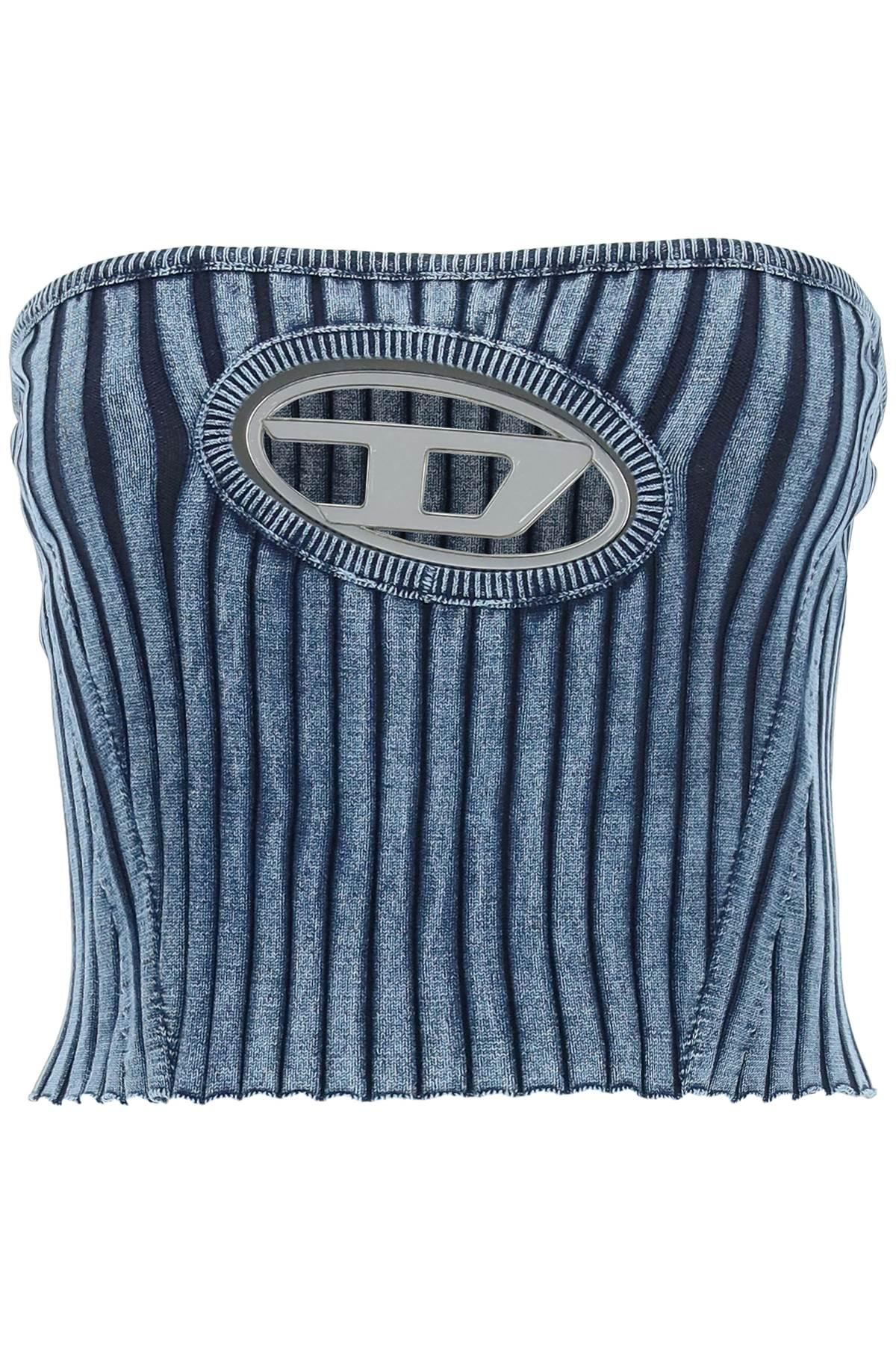 Diesel Logo Cut Out Top In Blue Lyst Diesel Logo Cut Out Top In Blue Lyst