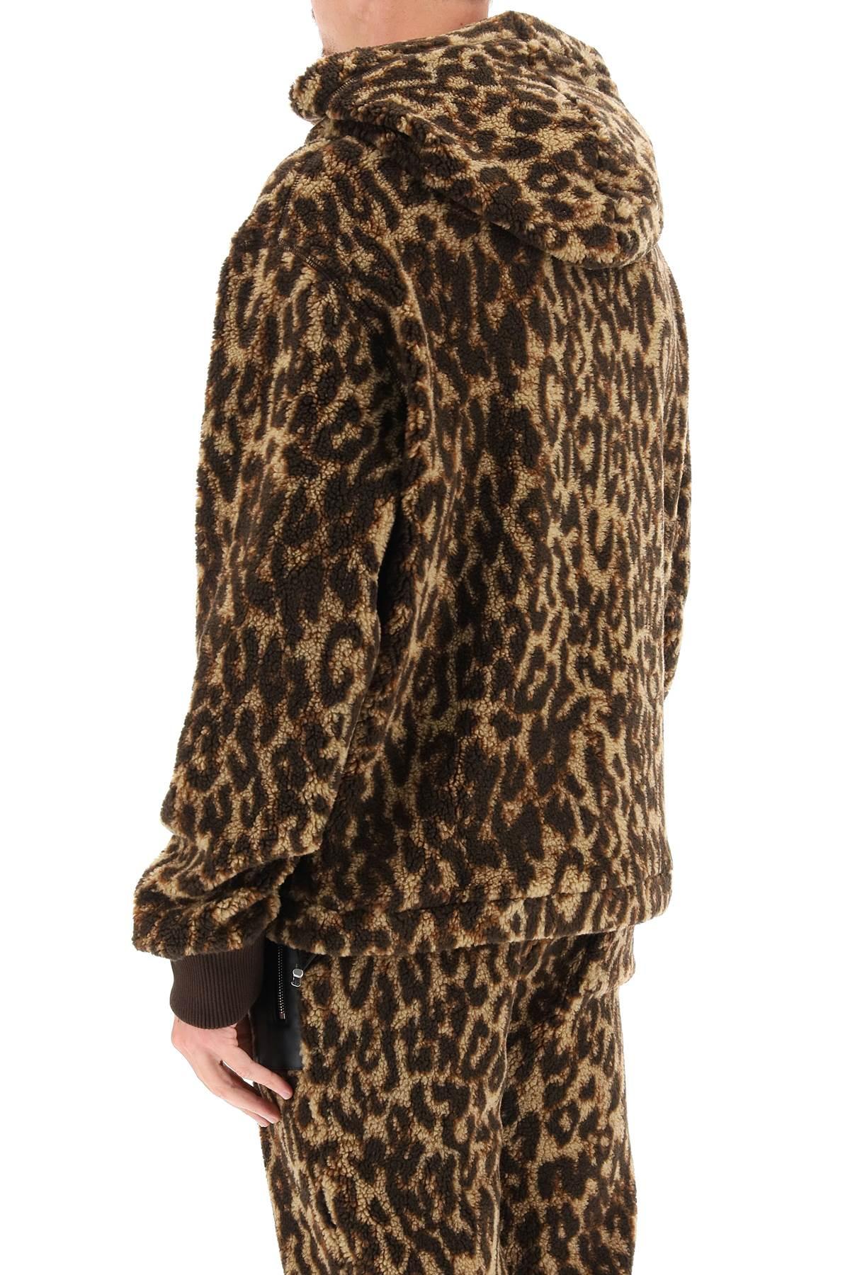 Amiri Leopard-print Polar Fleece Hoodie in Brown for Men | Lyst