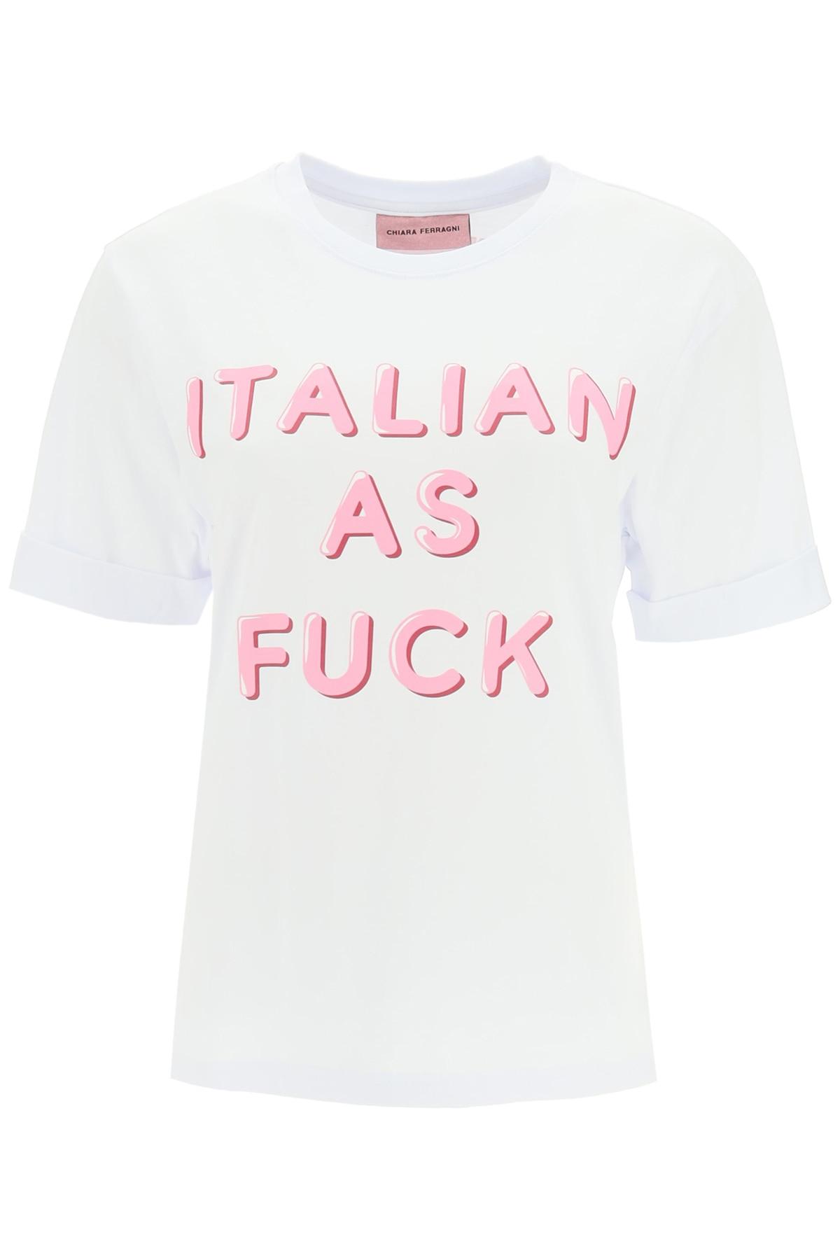 Chiara Ferragni "italian As Fuck" Print T-shirt M Cotton in White | Lyst