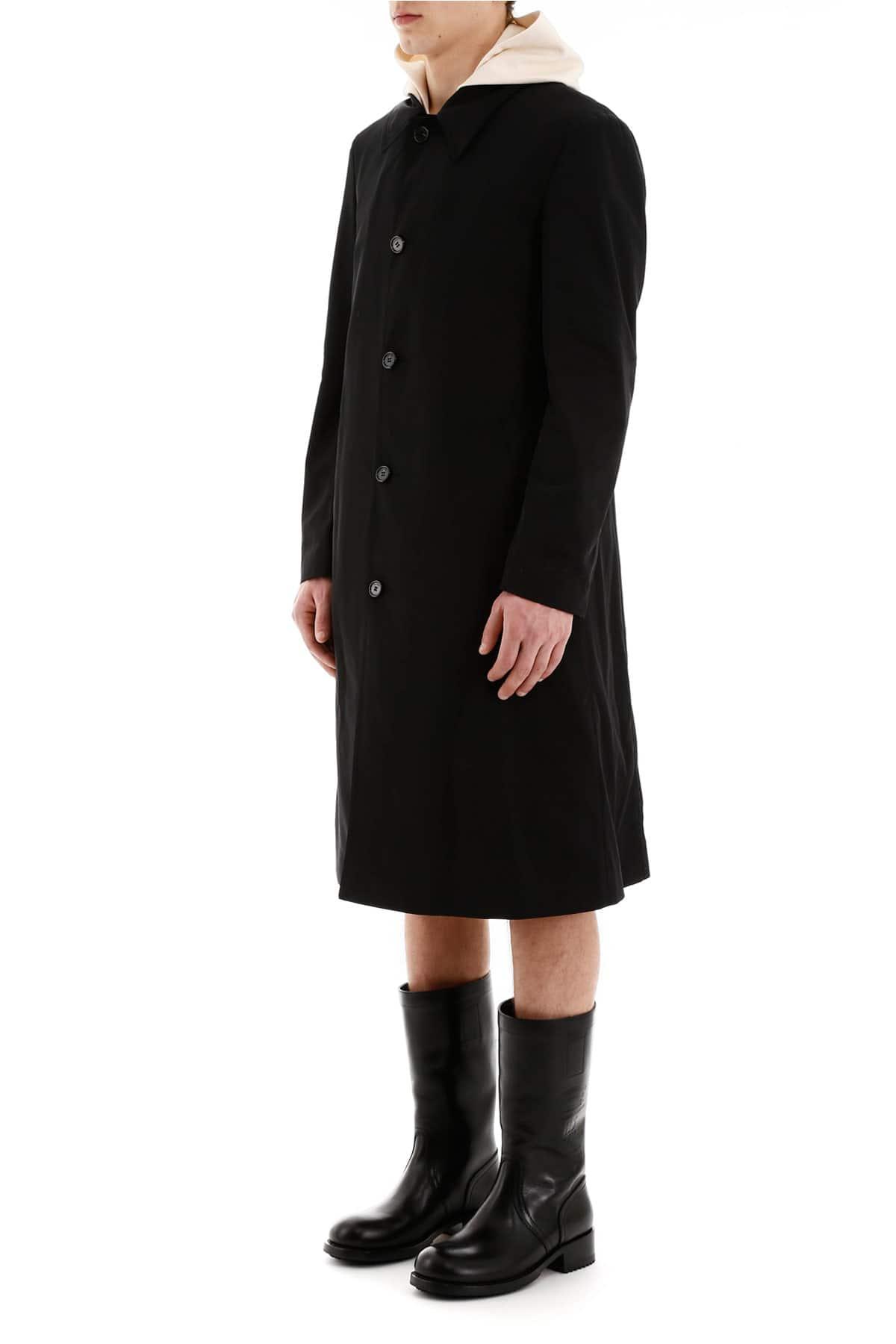 Raf Simons Cotton Car Coat Slim Fit Raincoat in Black for Men - Lyst