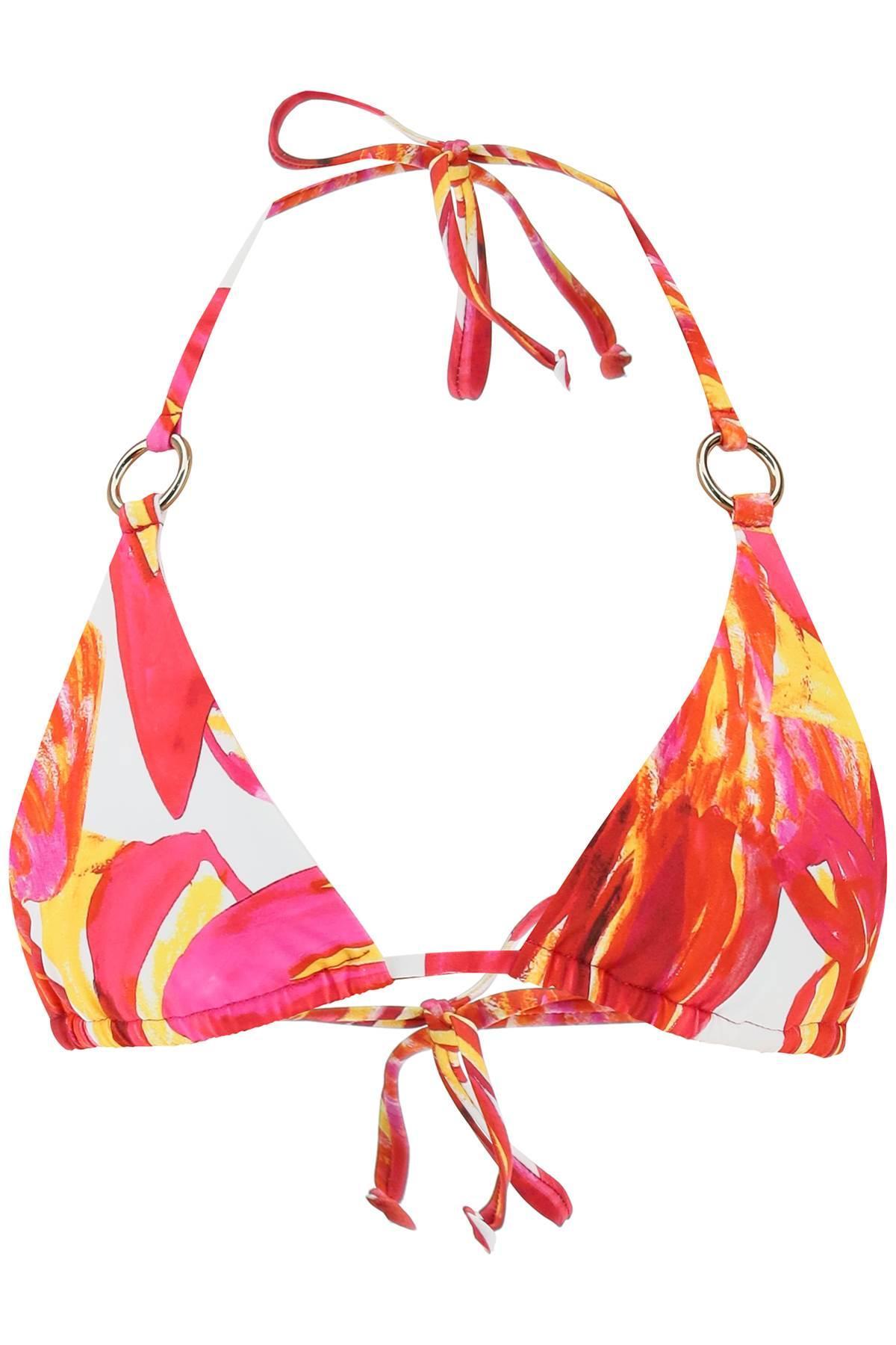 Louisa Ballou Bikini Top With Rings in Red | Lyst