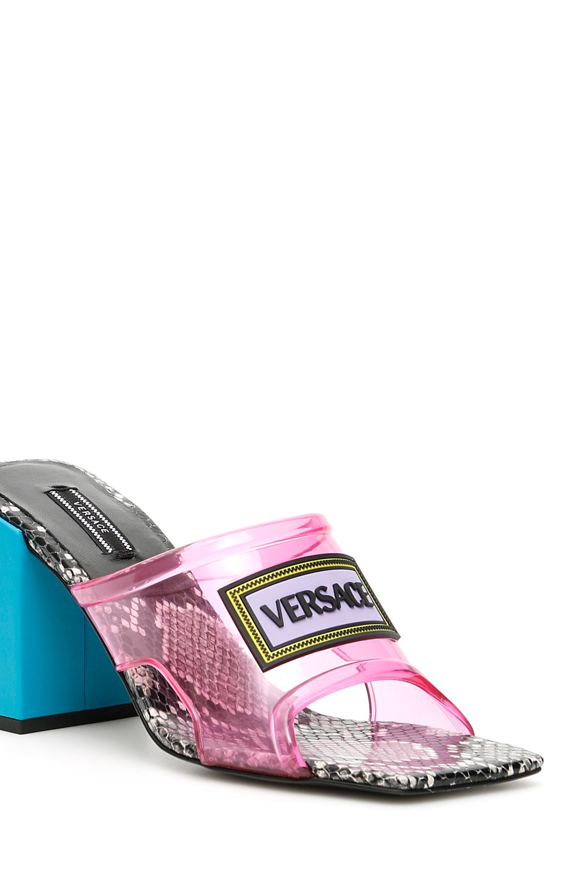 versace 90s vintage logo mid heel sandals