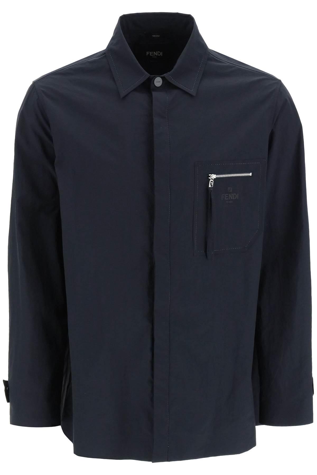 Fendi Lightweight Overshirt Jacket in Blue for Men | Lyst