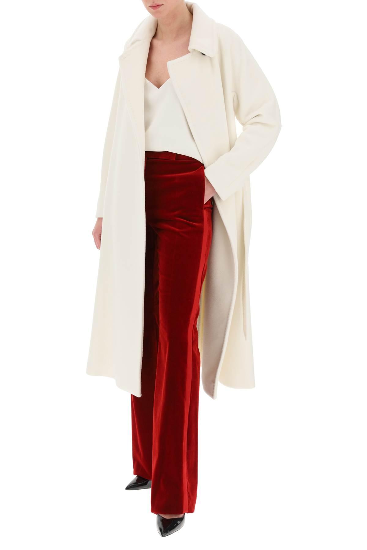 Max Mara Studio 'cielo' Belted Pure Virgin Wool Coat in White | Lyst