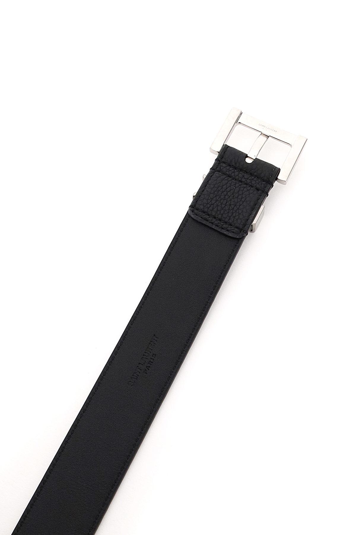 Saint Laurent Ysl Leather Belt in Black for Men Lyst