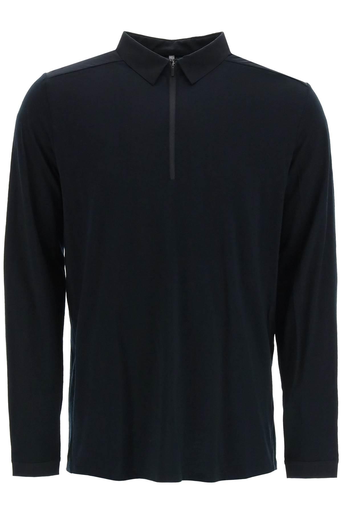 Veilance 'frame' Long Sleeve Polo Shirt In Wool Jersey in Blue for Men ...
