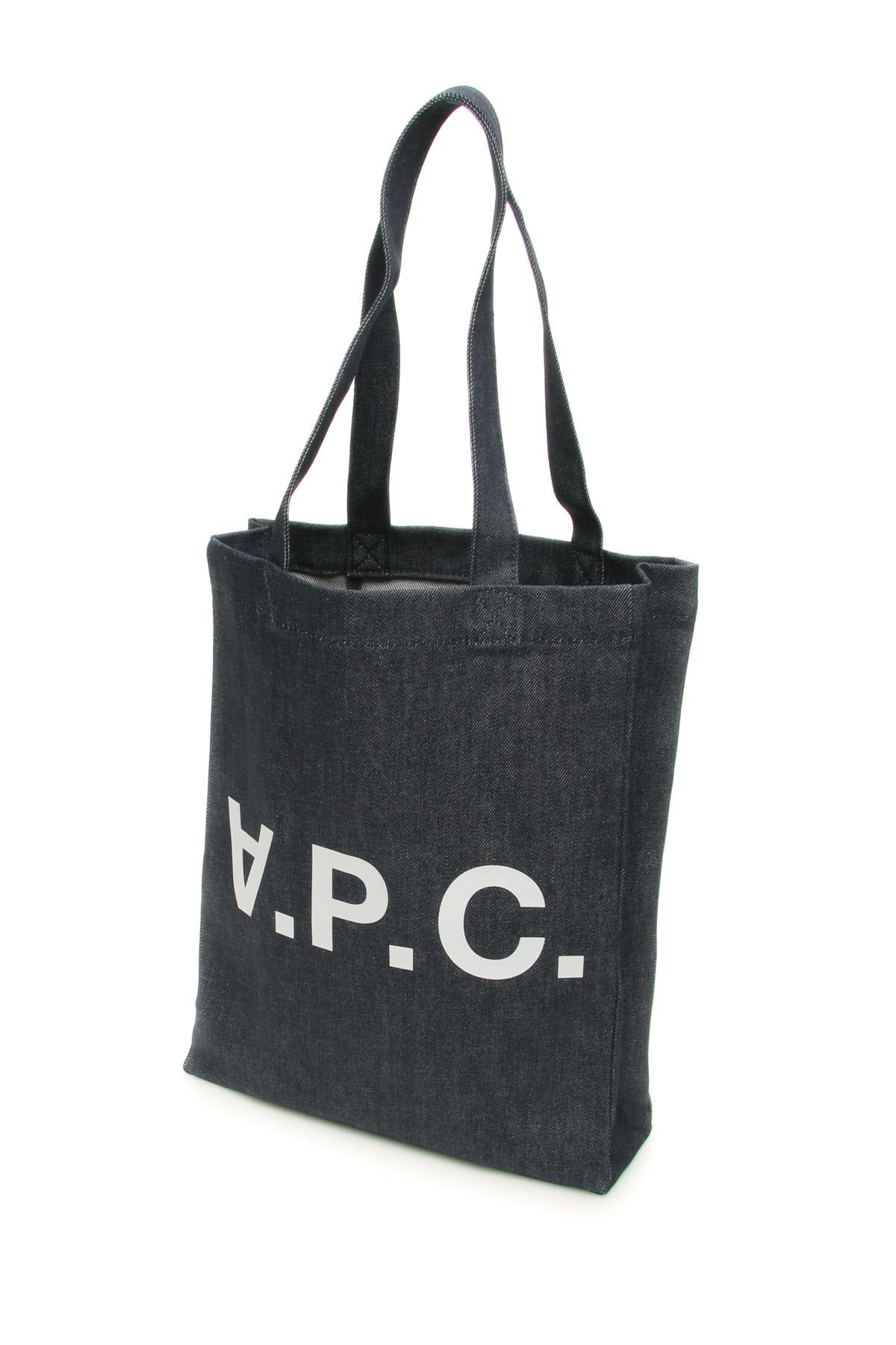 A.P.C. Laure Denim Tote Bag in Black Lyst Australia