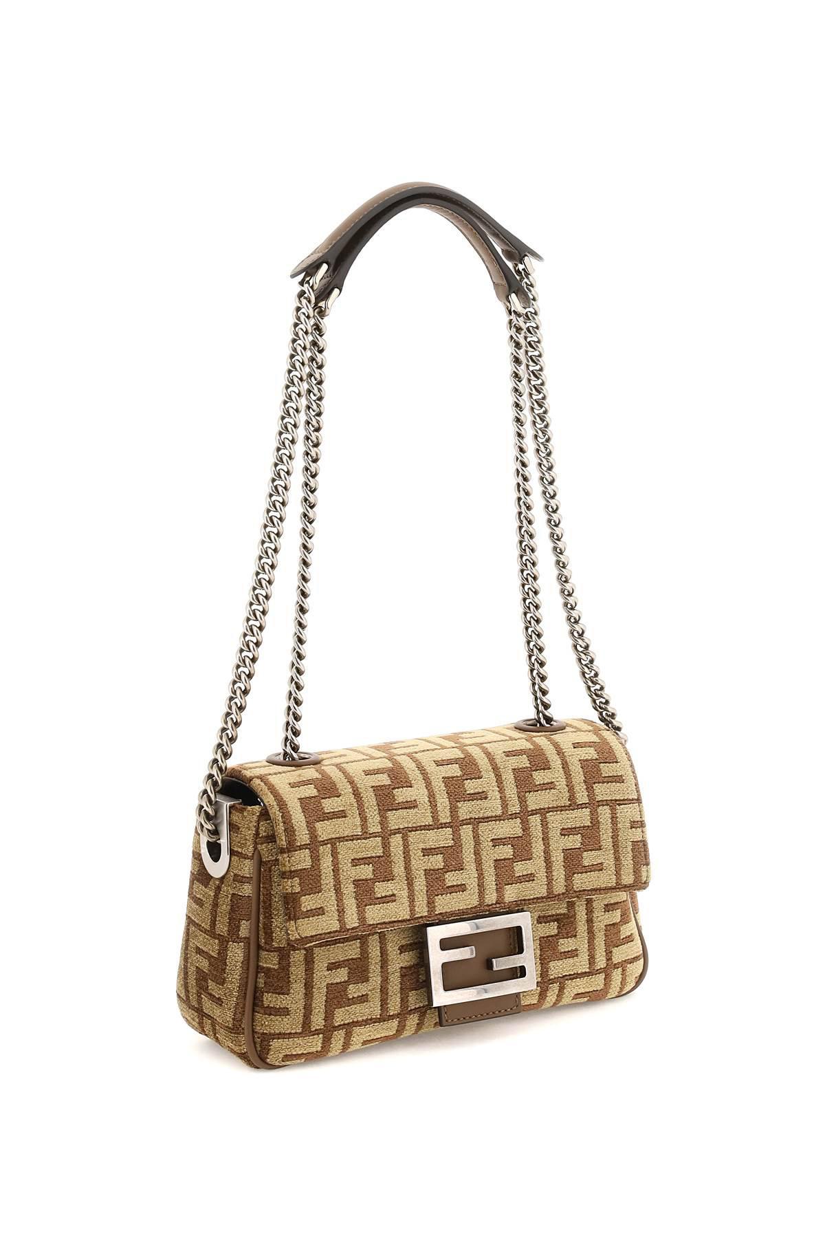 Fendi Baguette Midi Ff Tapestry Shoulder Bag in Brown Lyst UK