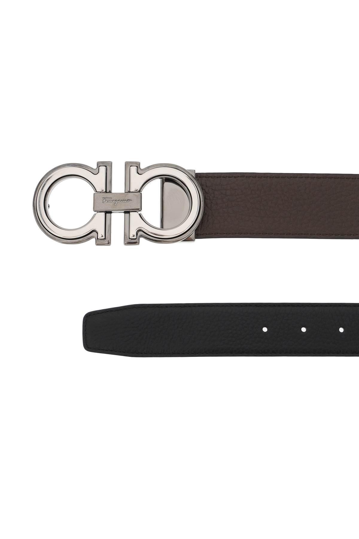 Ferragamo Men's Reversible Leather Belt with Beveled Gancini Buckle