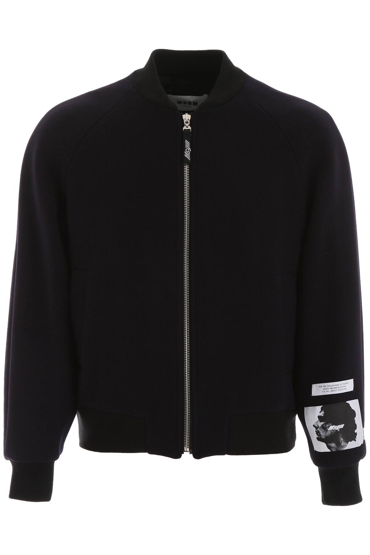 MSGM Wool Turbo Bomber Jacket in Blue for Men - Save 38% - Lyst
