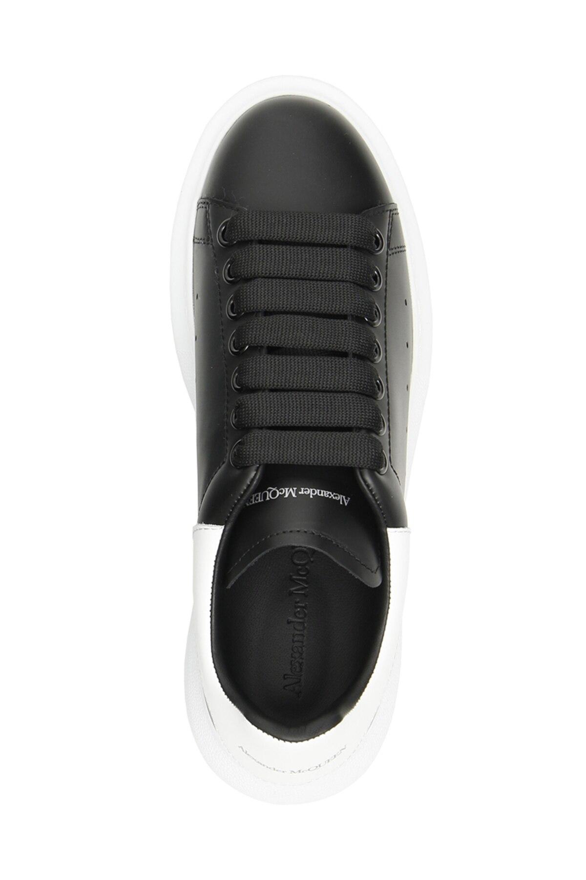 Alexander McQueen Leather Oversized Sole Sneakers Black/white 