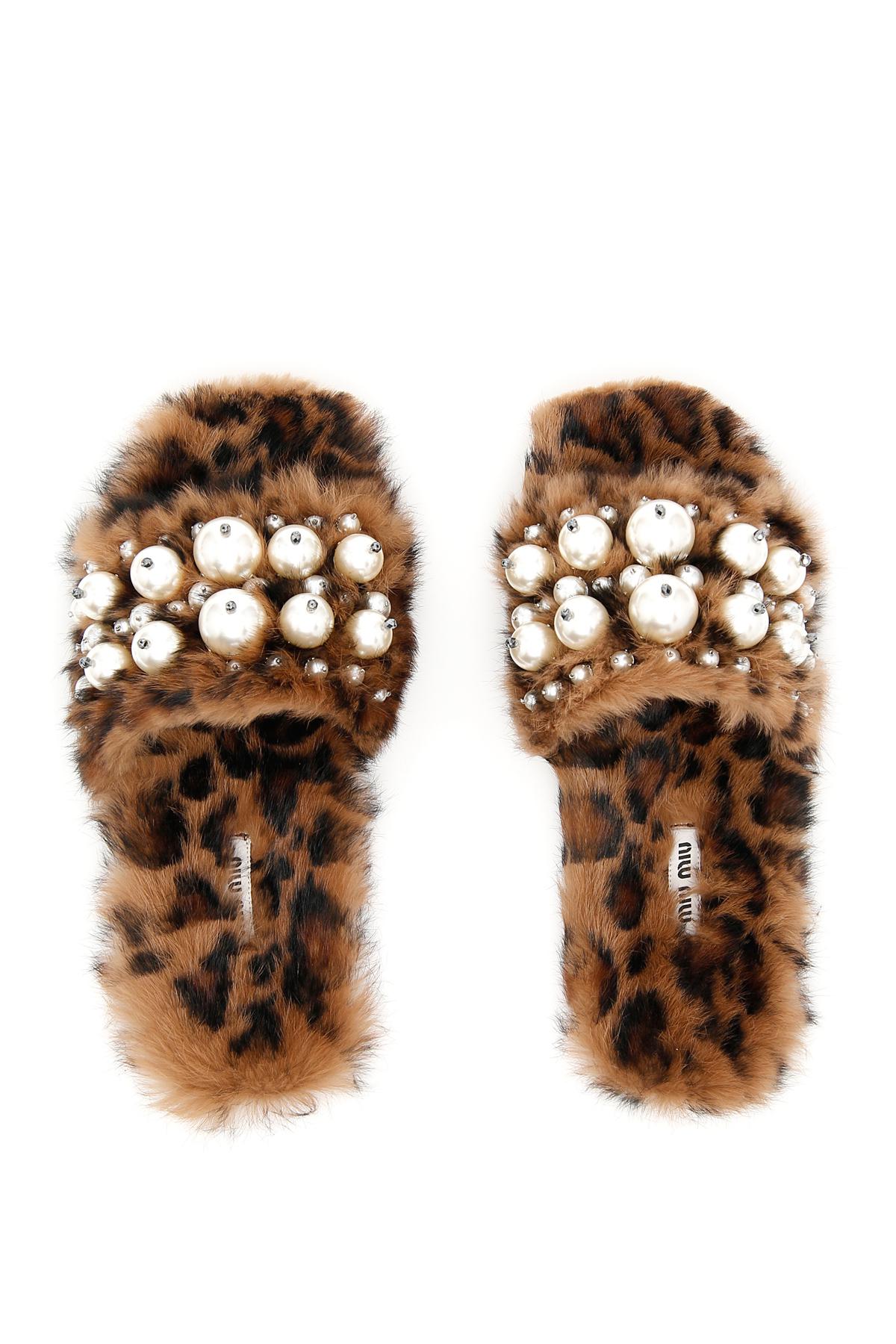miu miu fur slides