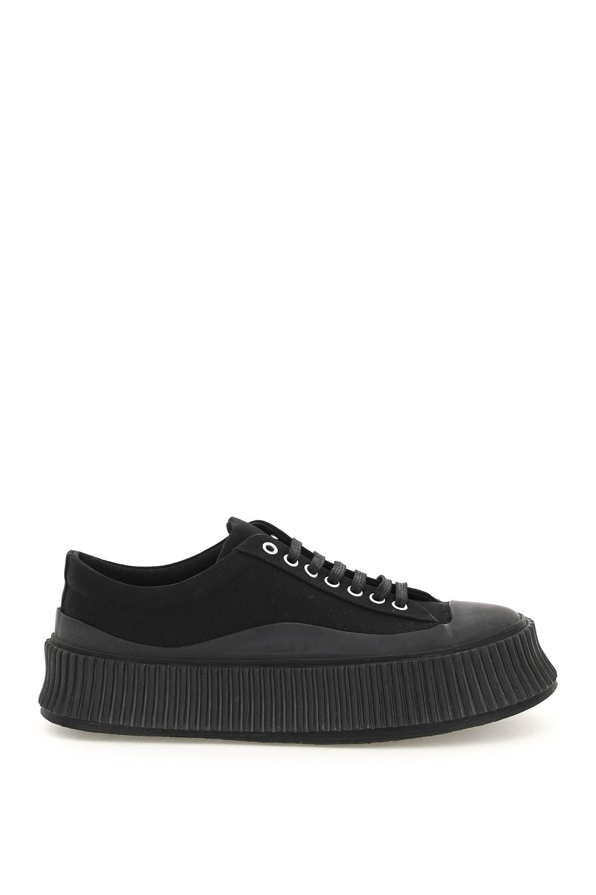 black canvas platform sneakers