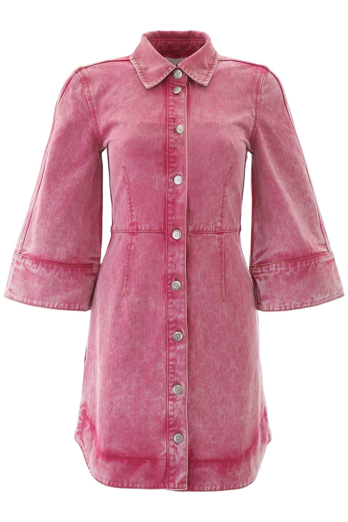 ganni washed denim dress