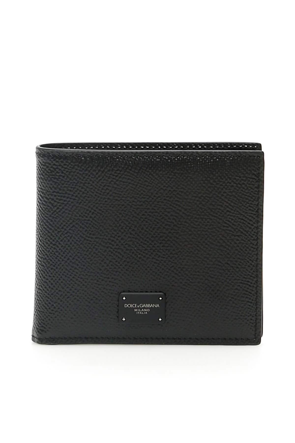 Dolce & Gabbana Leather Branded Bifold Wallet in Nero (Black) for Men
