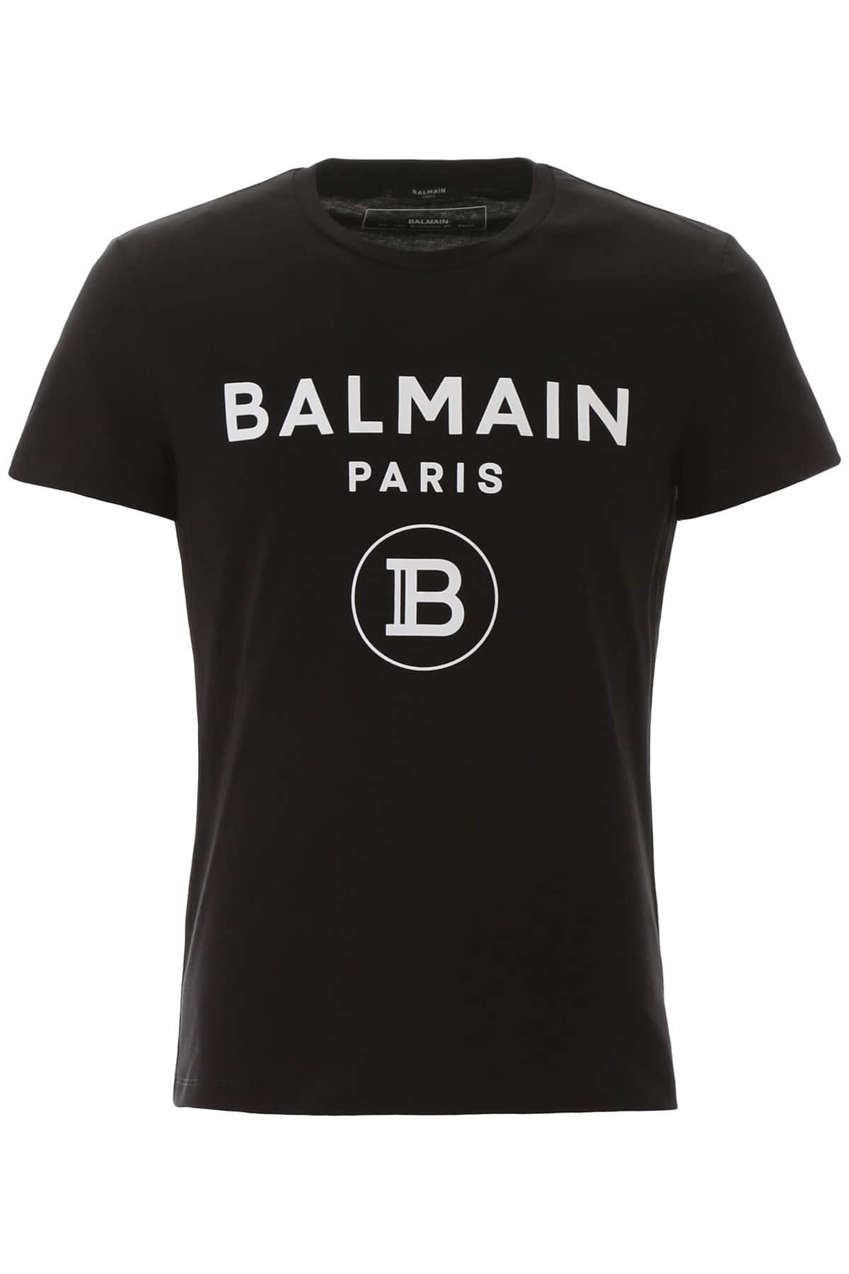 Balmain Stamp Logo Print T-shirt in Black for Men - Save 55% - Lyst