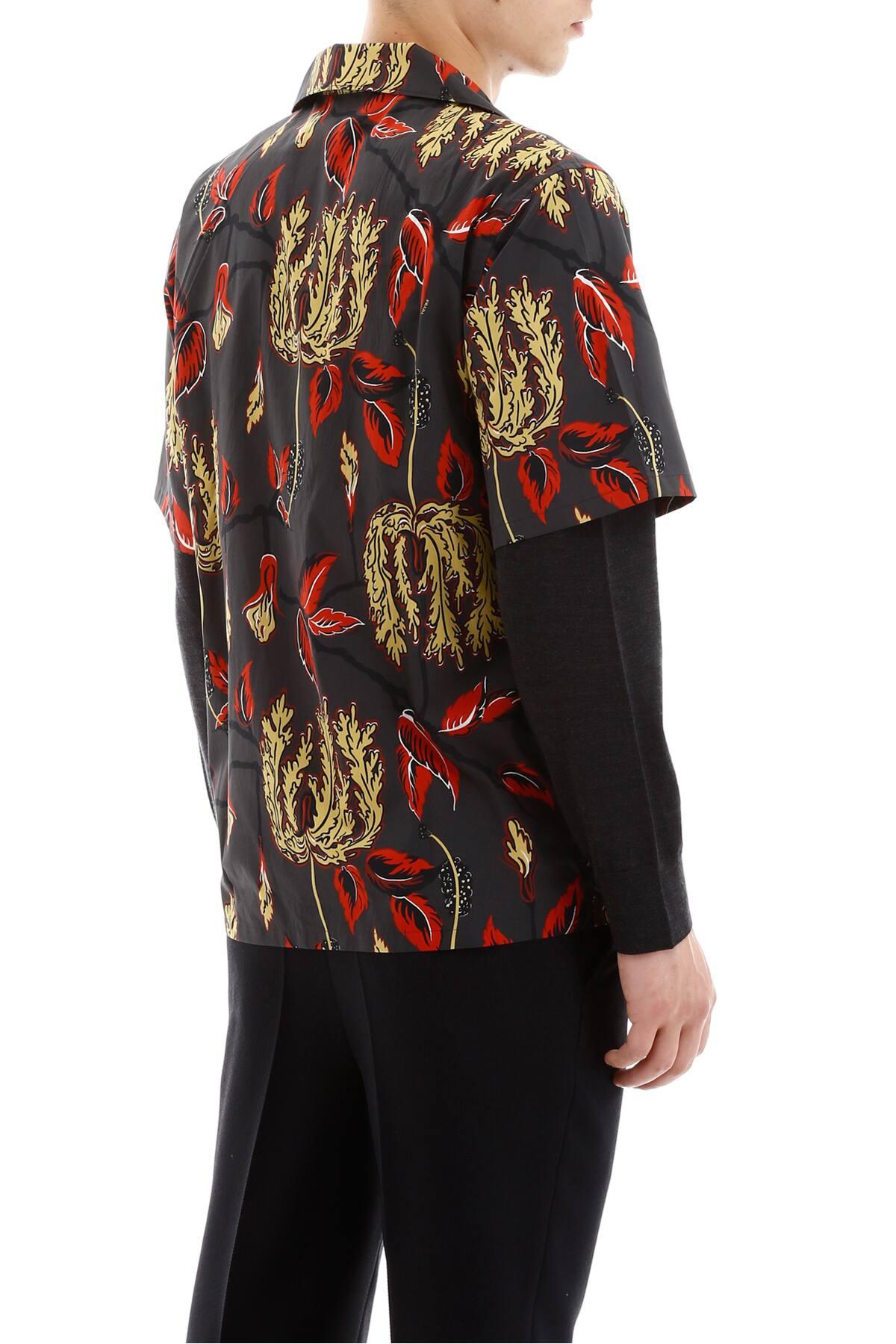 Prada Cotton Printed Bowling Shirt for Men Lyst