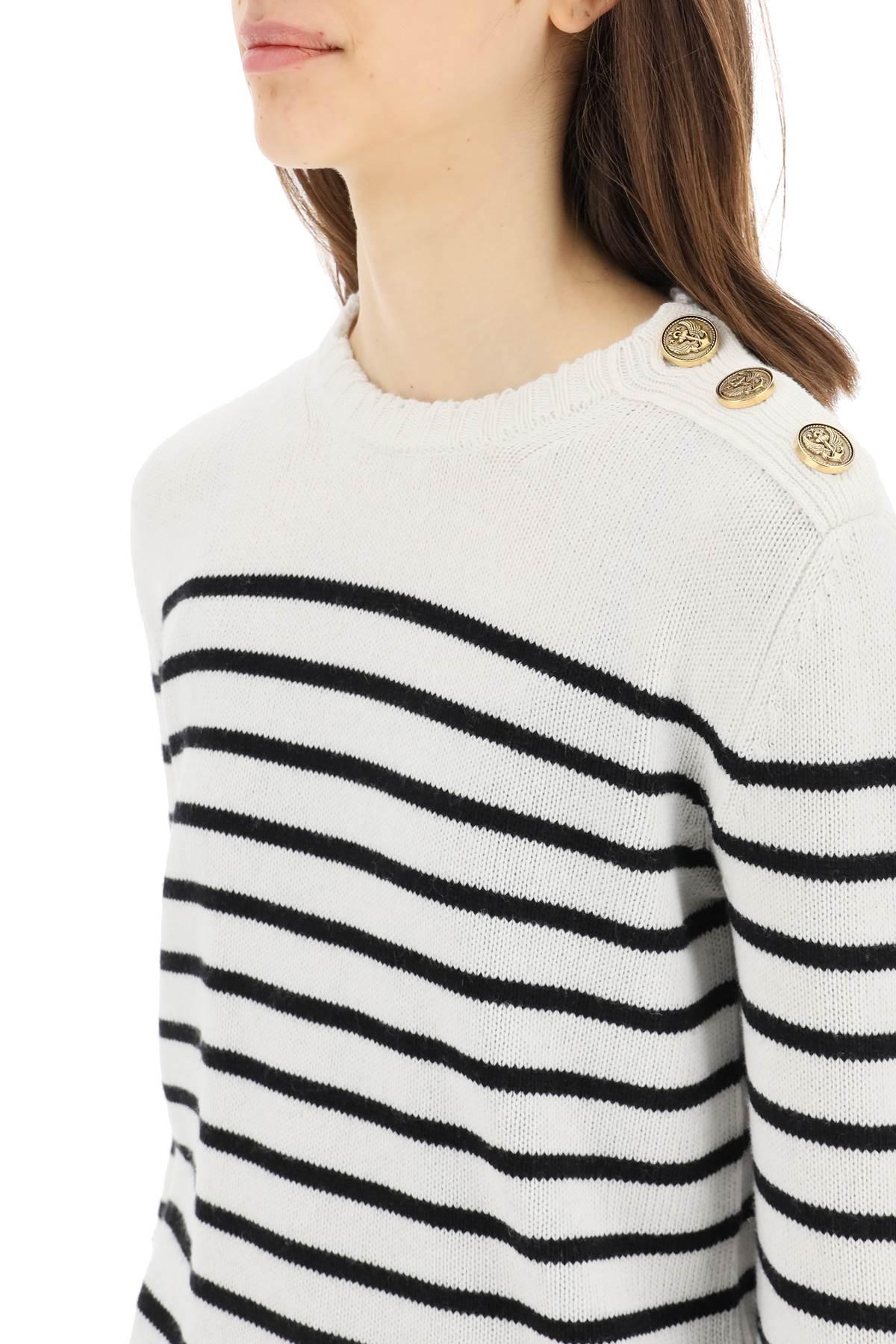 Striped Sweater With Ruffles