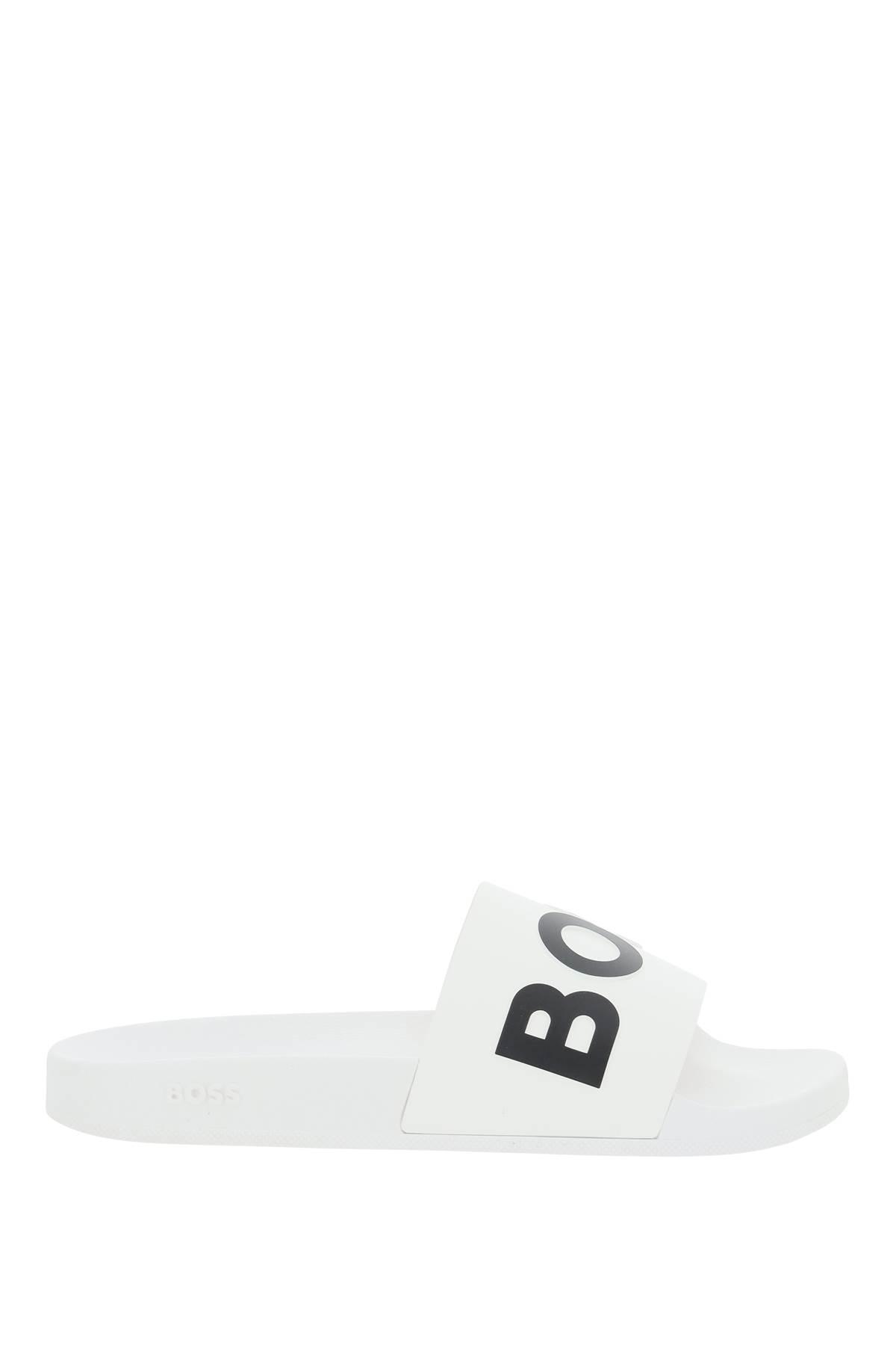 BOSS by HUGO BOSS Slippers With Logo in White for Men | Lyst