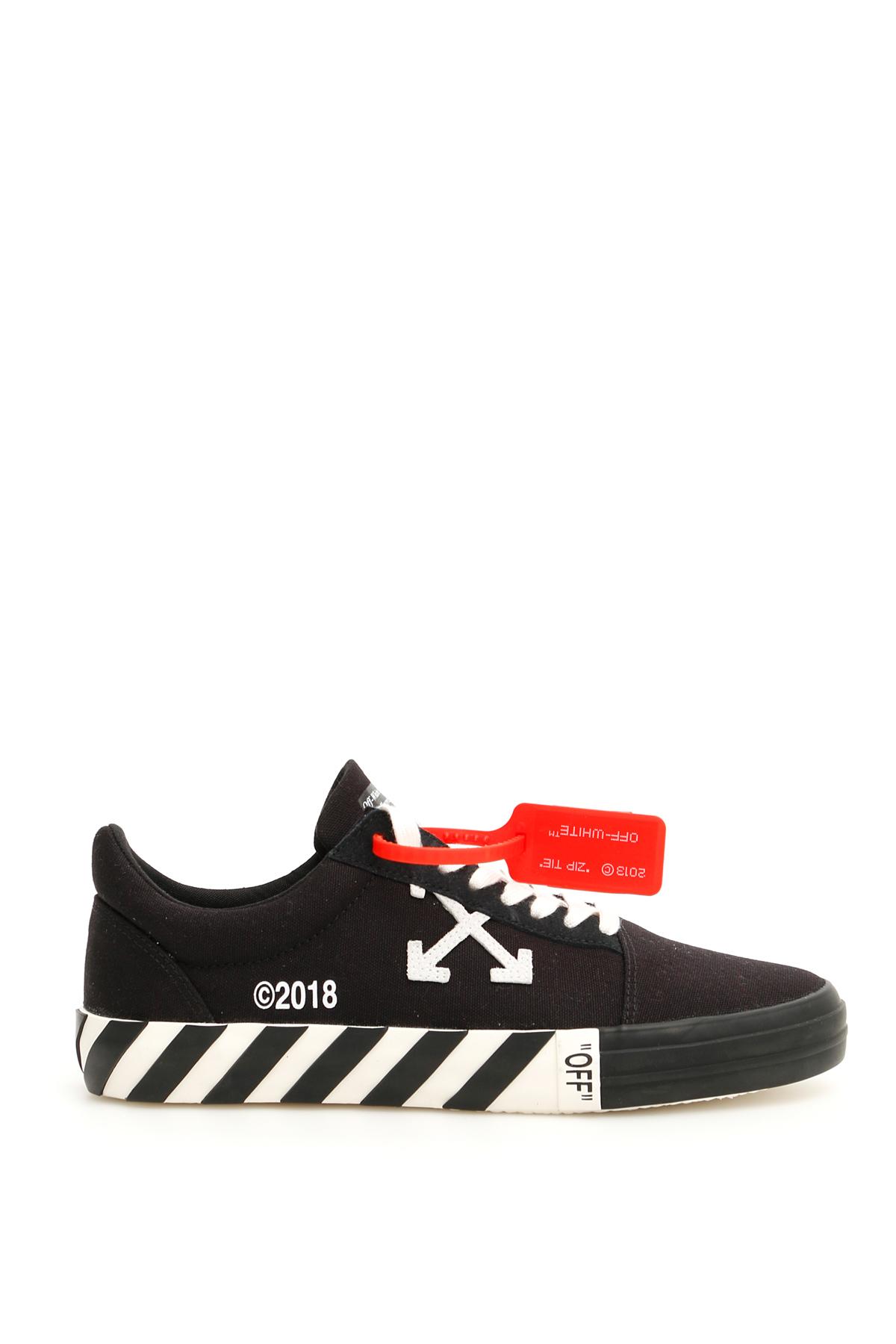 Off-White c/o Virgil Abloh Vulc Striped Low-top Canvas Trainers in Black  for Men | Lyst