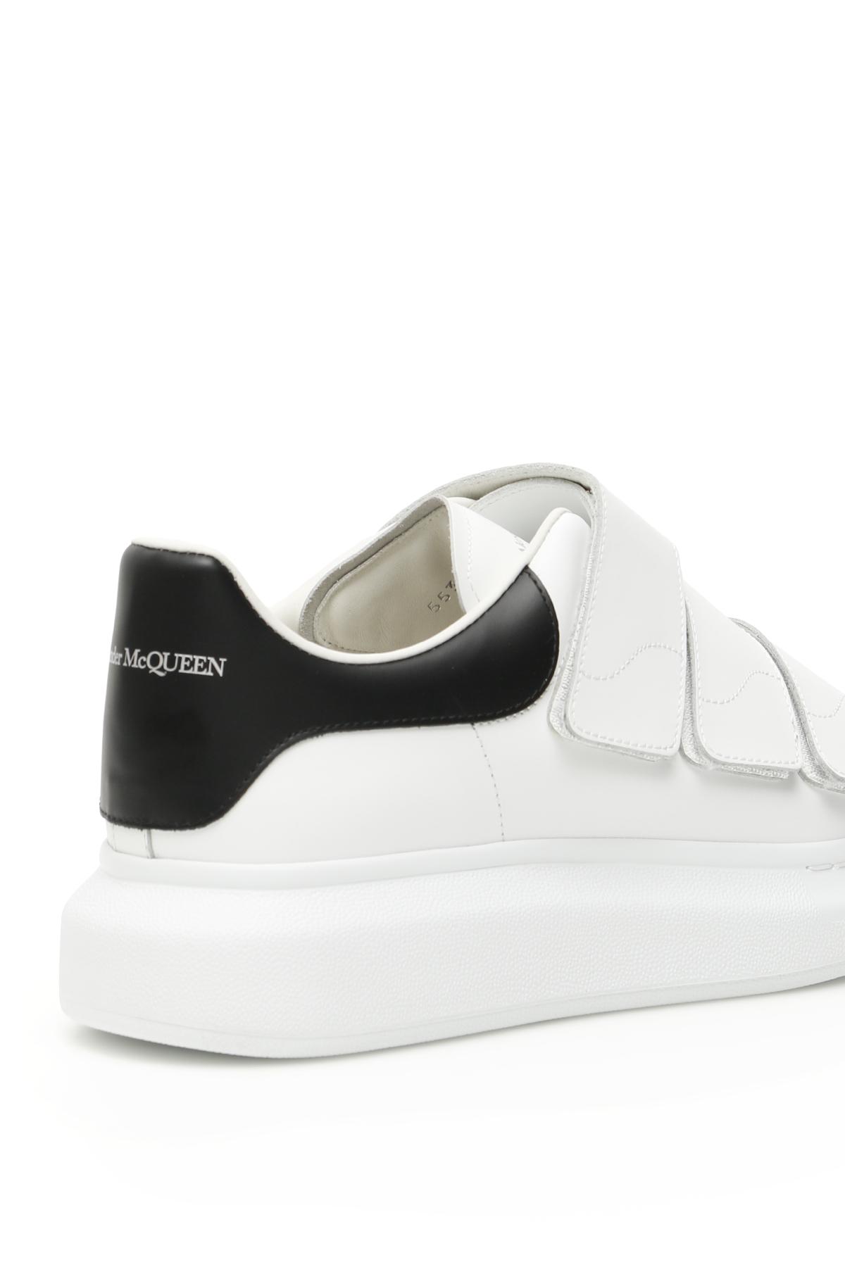 Oversized Triple Strap Sneaker in White/Black