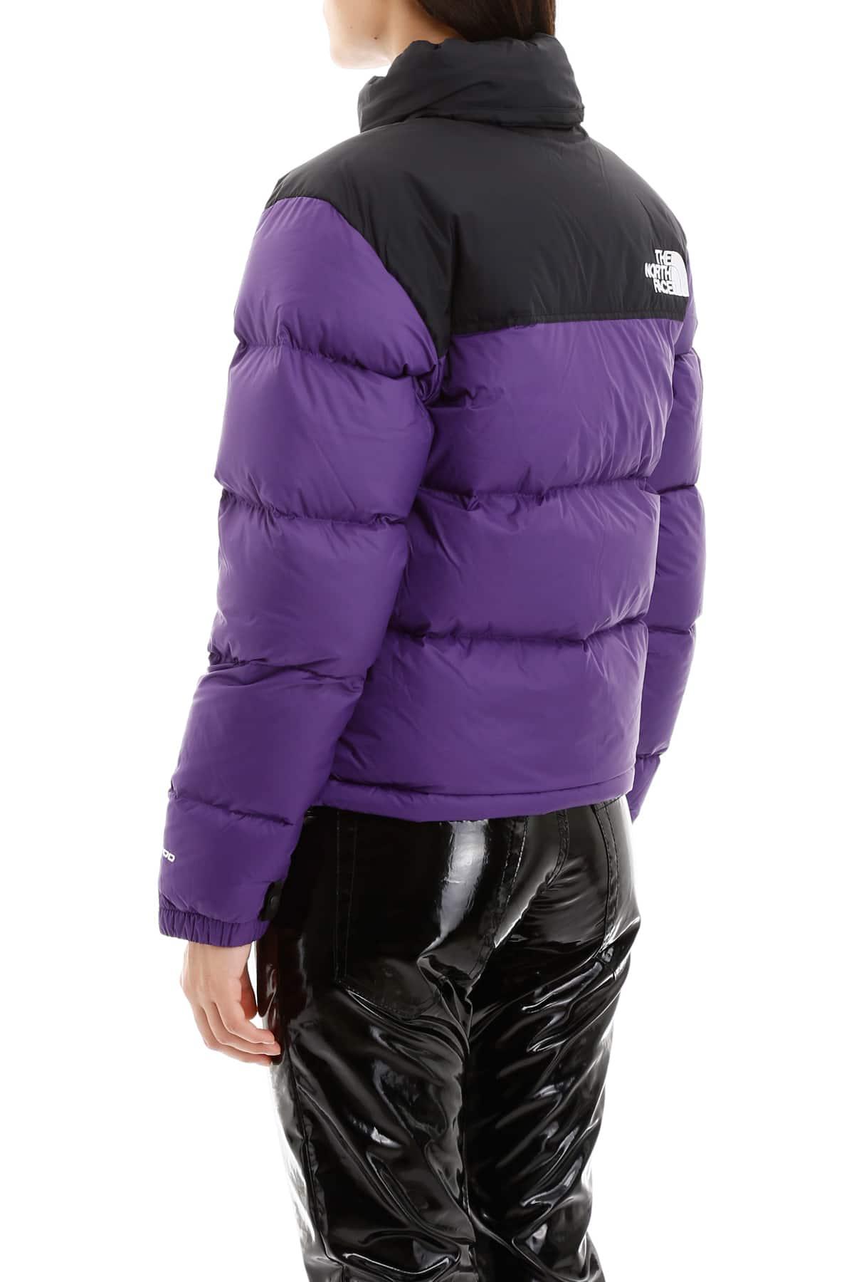 The North Face Goose Cropped Nuptse Jacket in Black,Purple (Purple) - Lyst