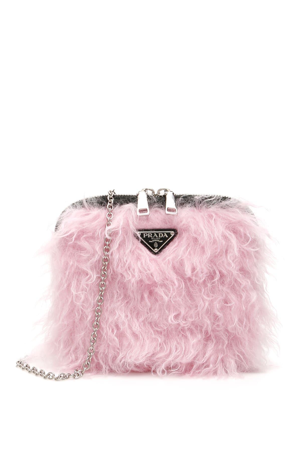 Prada Furry Mini Bag in Pink