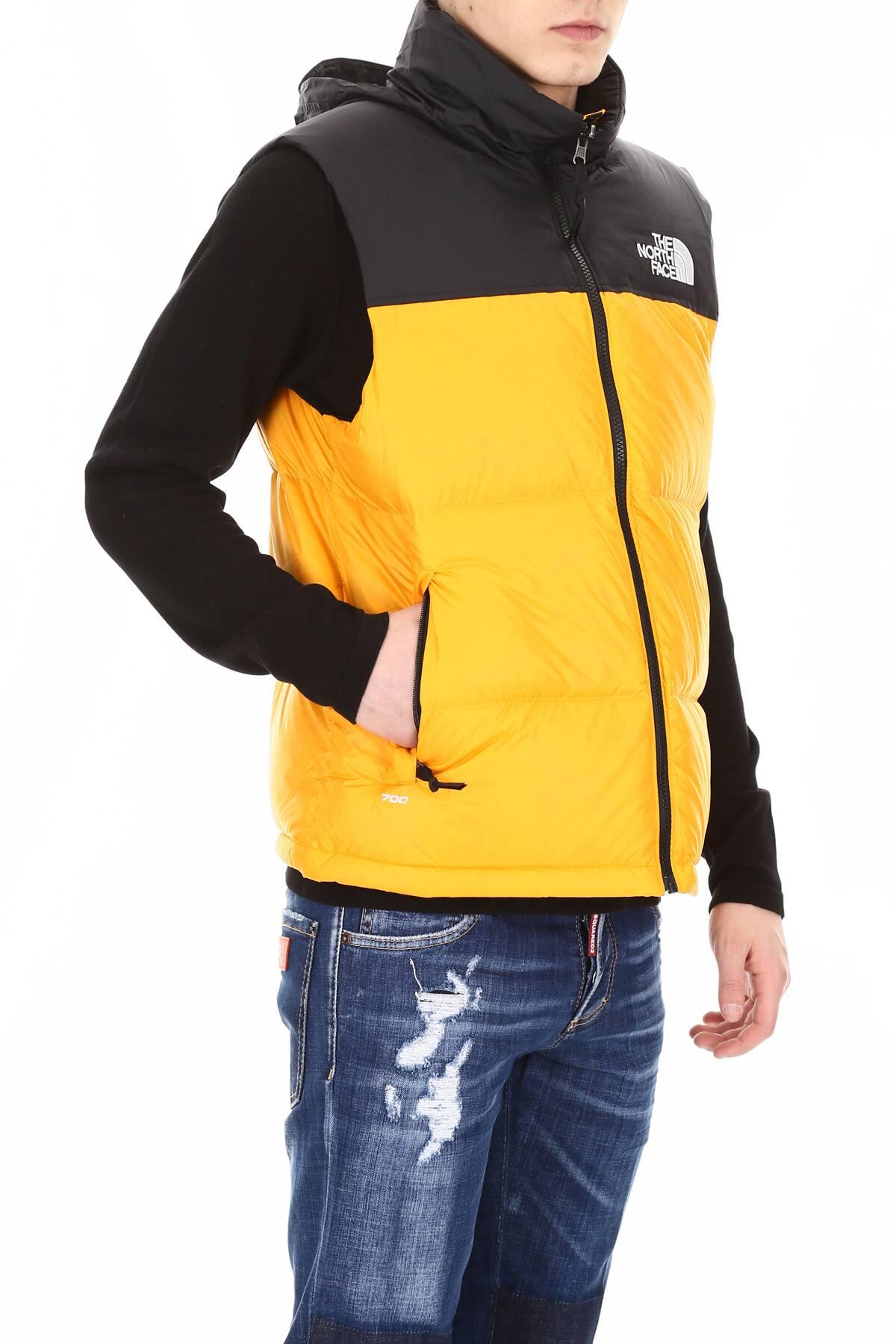 yellow and black north face