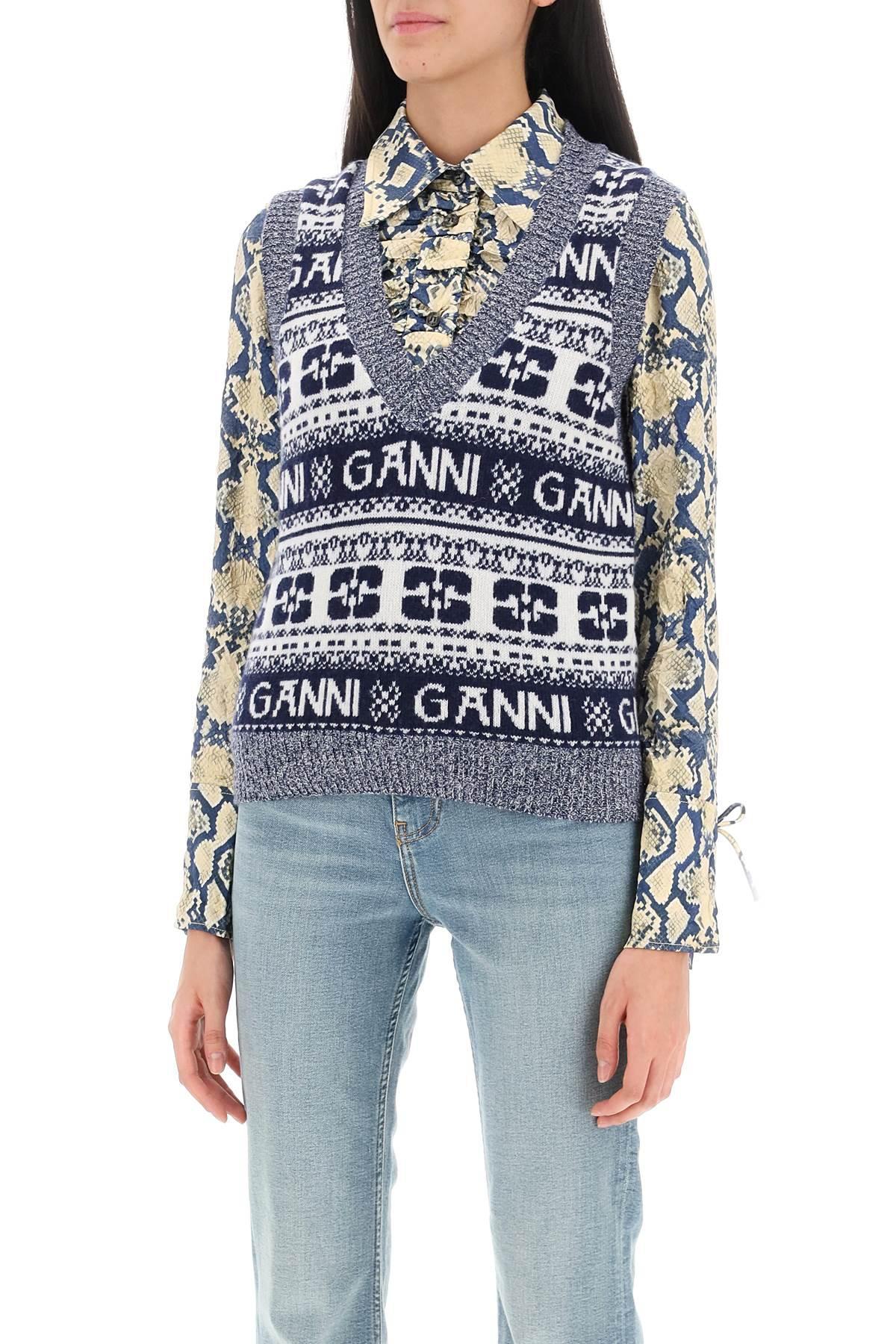 GANNI Blue Jacquard Jeans