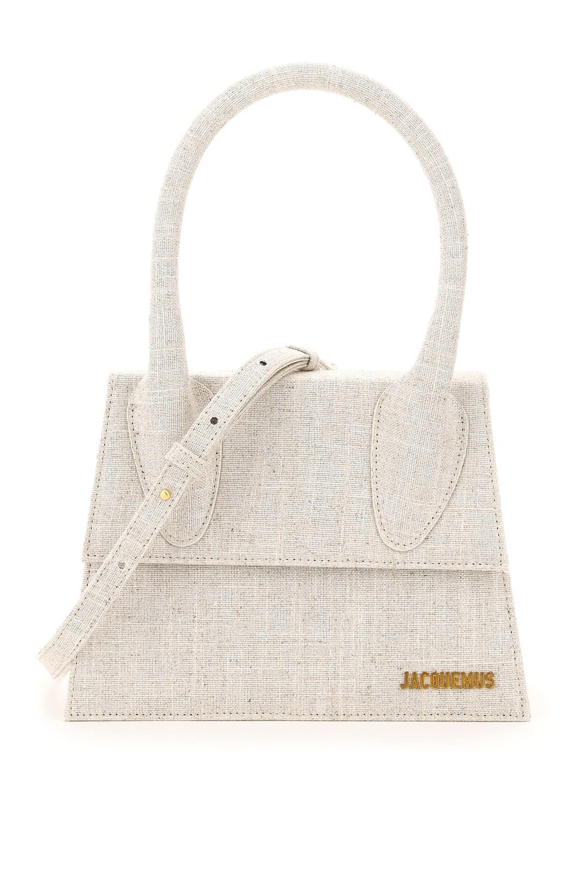 Jacquemus Le Chiquito Medium Linen Top Handle Bag in Natural Lyst UK