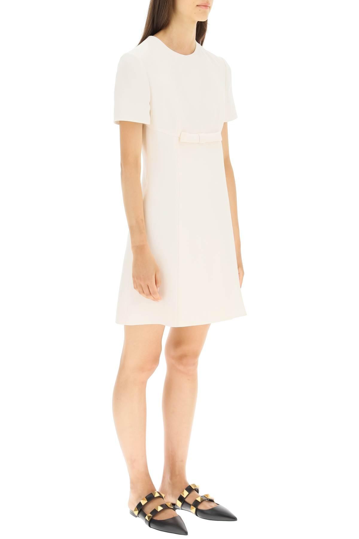 Valentino Crepe Couture Mini Dress With Bow in White | Lyst