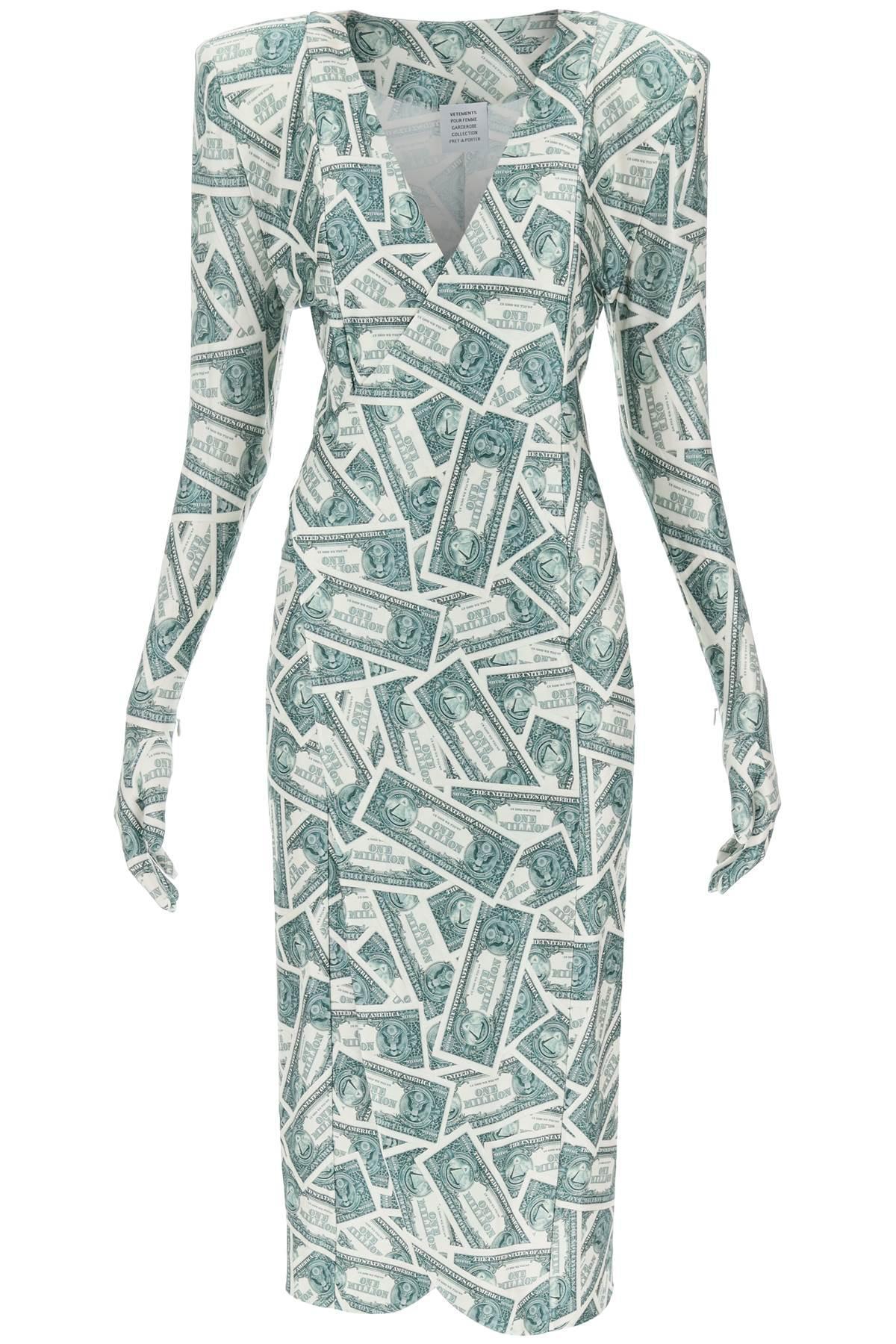 Vetements 'dinasty' Long Dress With Million Dollar Print in Green | Lyst