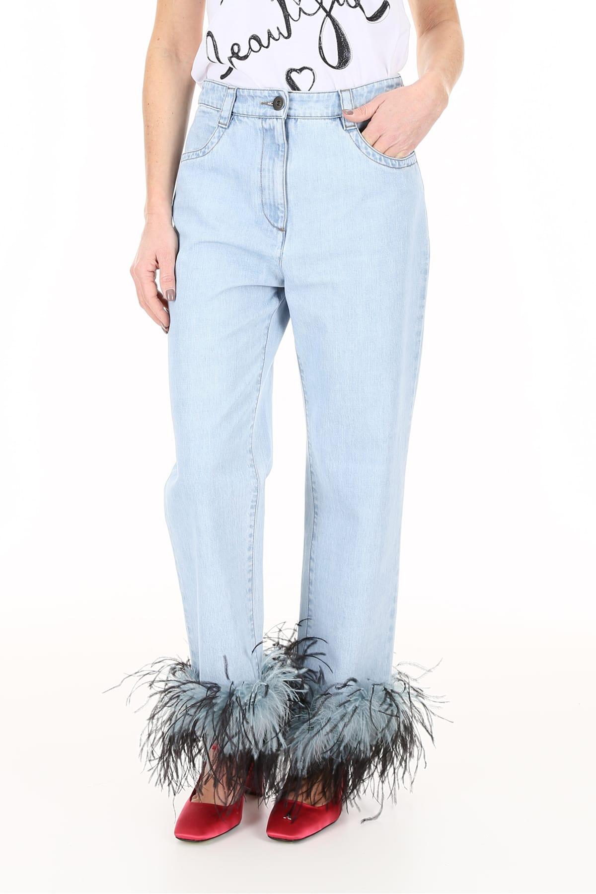 Jeans Con PiumePrada in Denim di colore Blu | Lyst