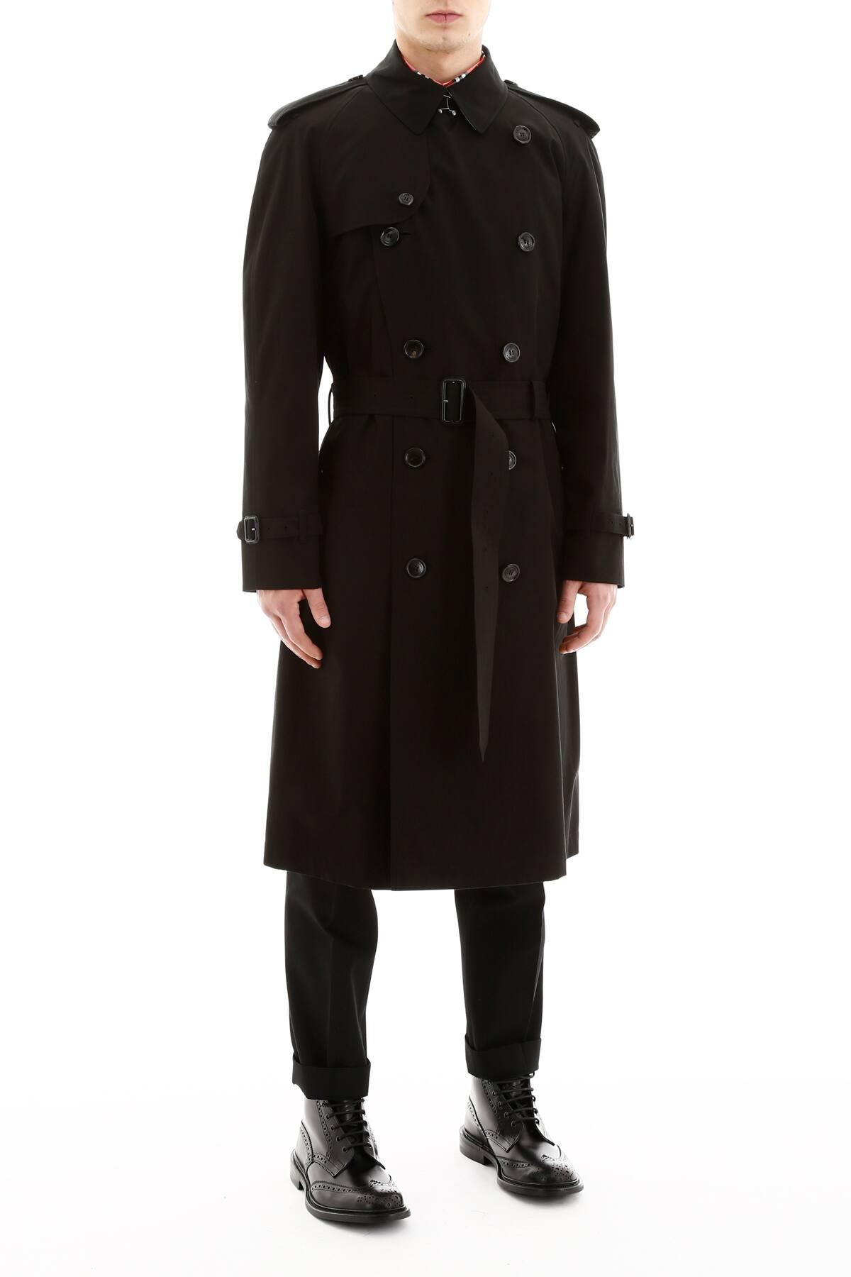 Burberry Cotton Long Westminster Trench Coat in Black for Men - Lyst