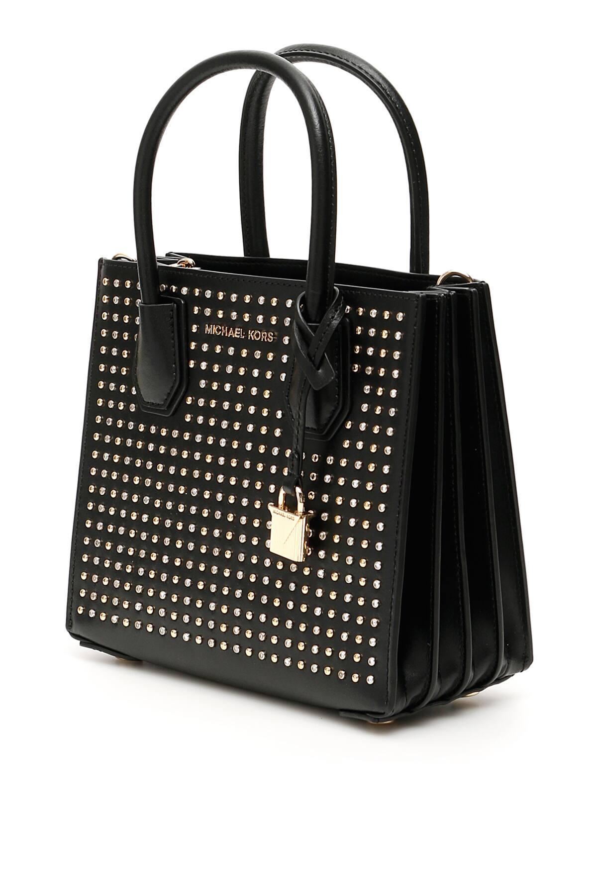 MICHAEL Michael Kors Small Mercer Bag With Crystal Studs in Black | Lyst