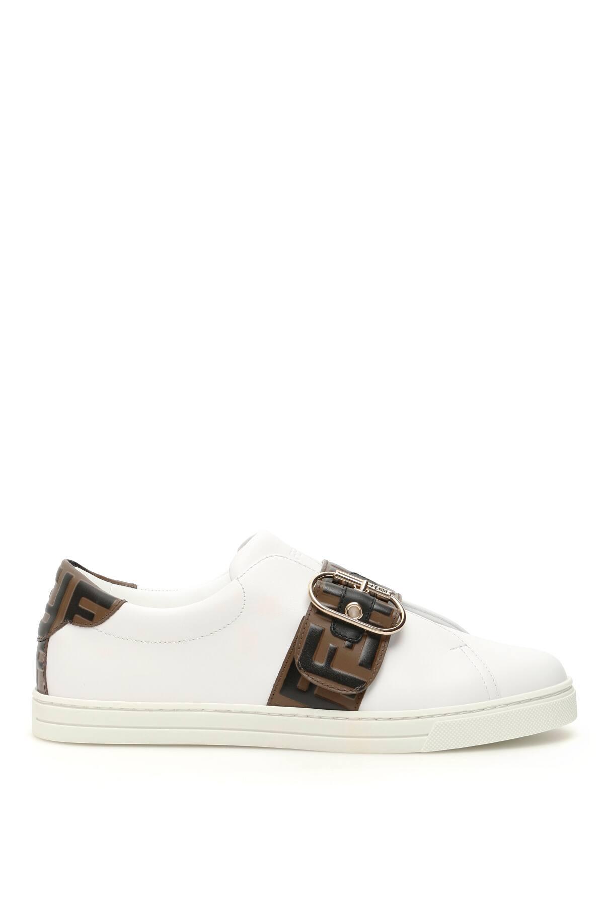 Fendi Rubber Ff Sneakers in White,Brown (White) - Lyst